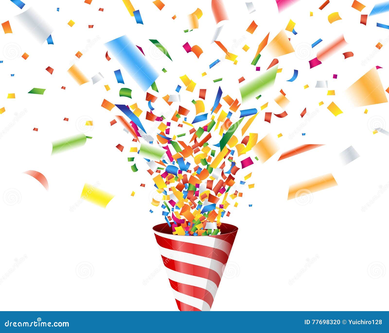 Party popper with confetti stock vector. Illustration of ceremony