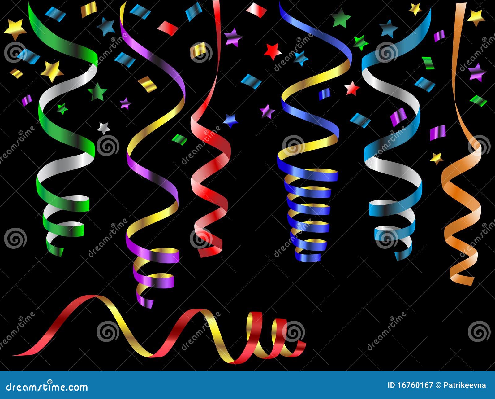 Party streamers stock vector. Illustration of curve, orange 16760167