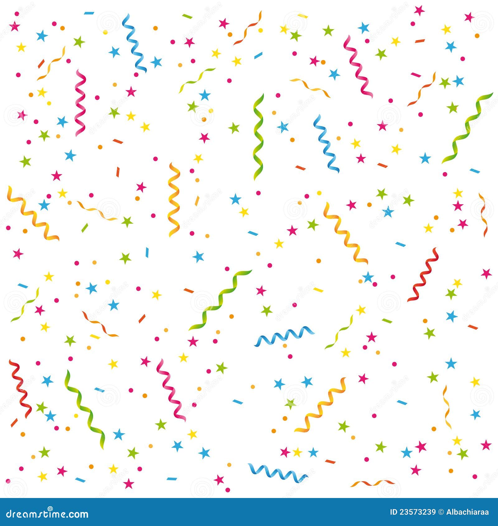 Party Streamers And Confetti Background Stock Vector Illustration Of