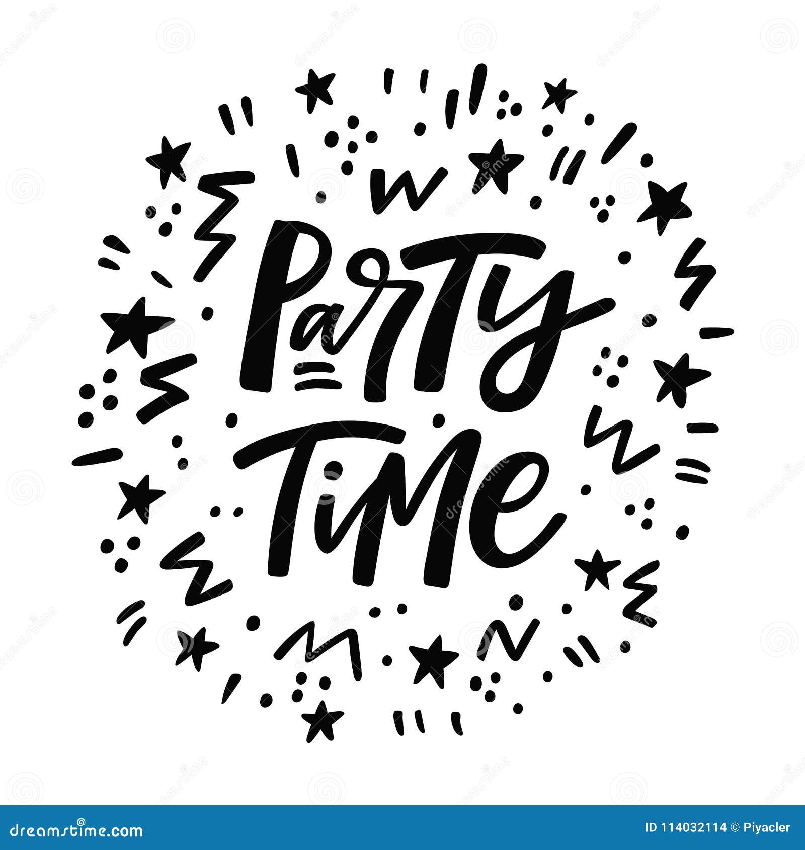 Party Time Lettering Poster Stock Vector - Illustration of birthday ...