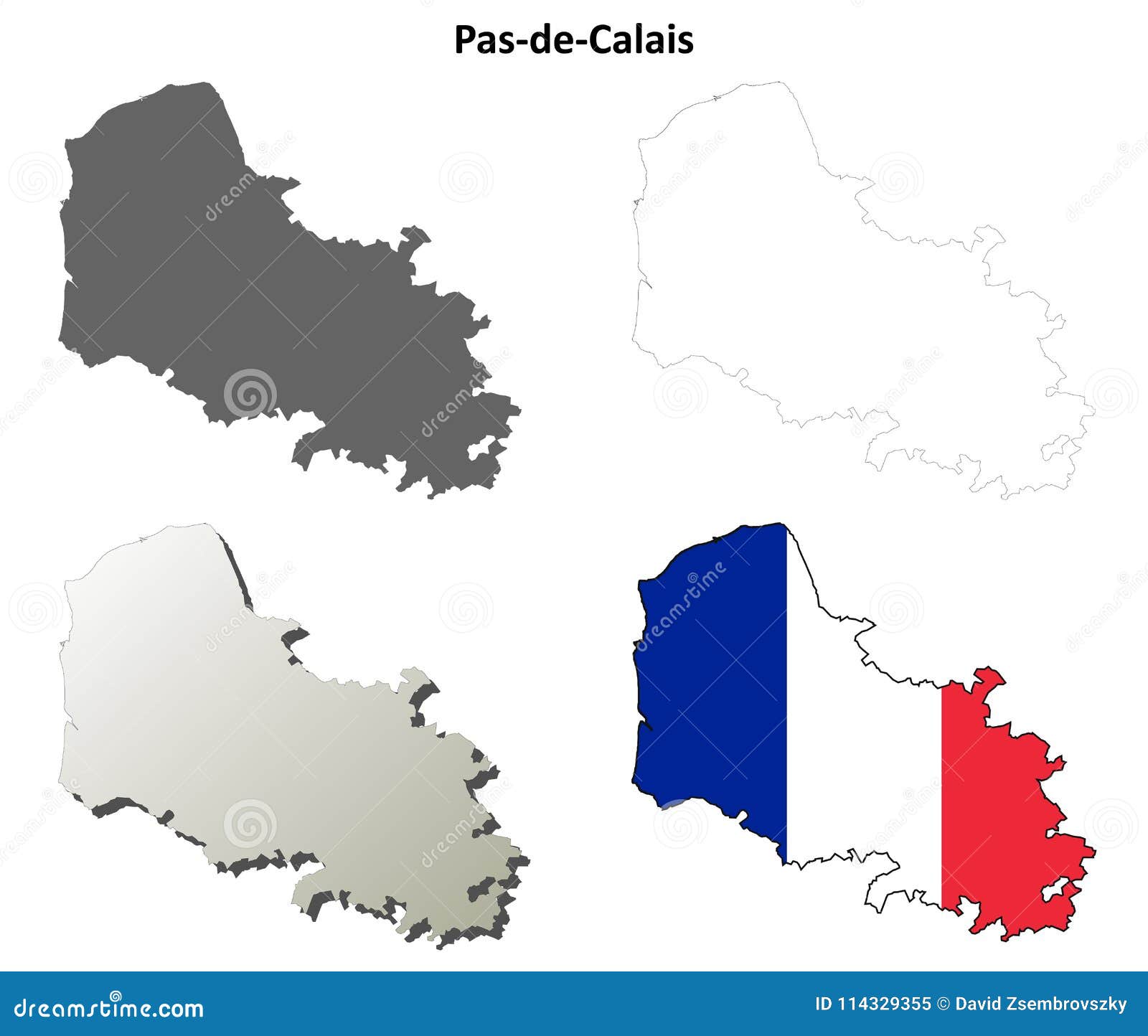 Pas-de-Calais, De Kaartreeks Van Het Nord-Pas-de-Calaisoverzicht Vector ...