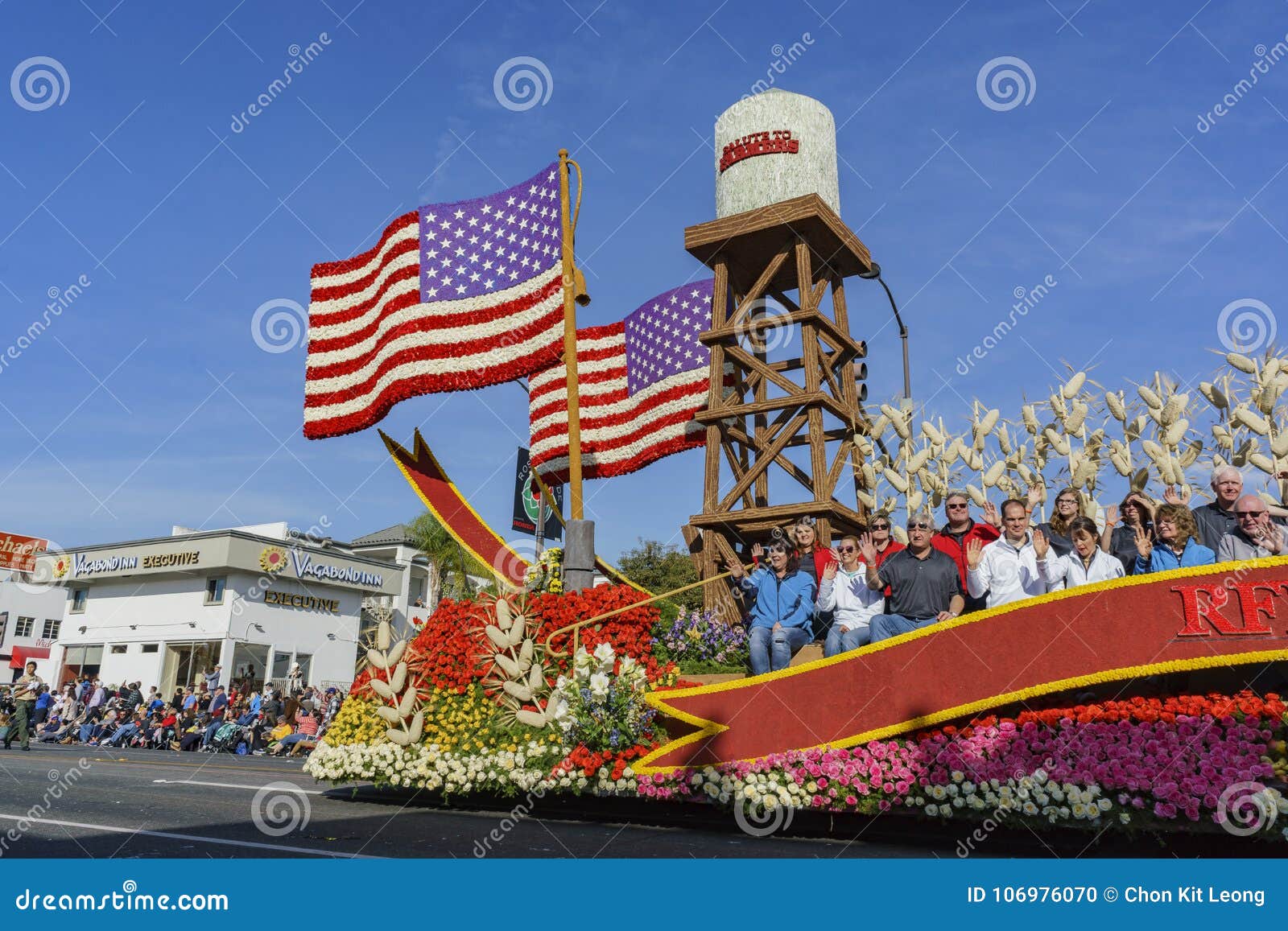 wrigley legacy award float in the famous rose parade
