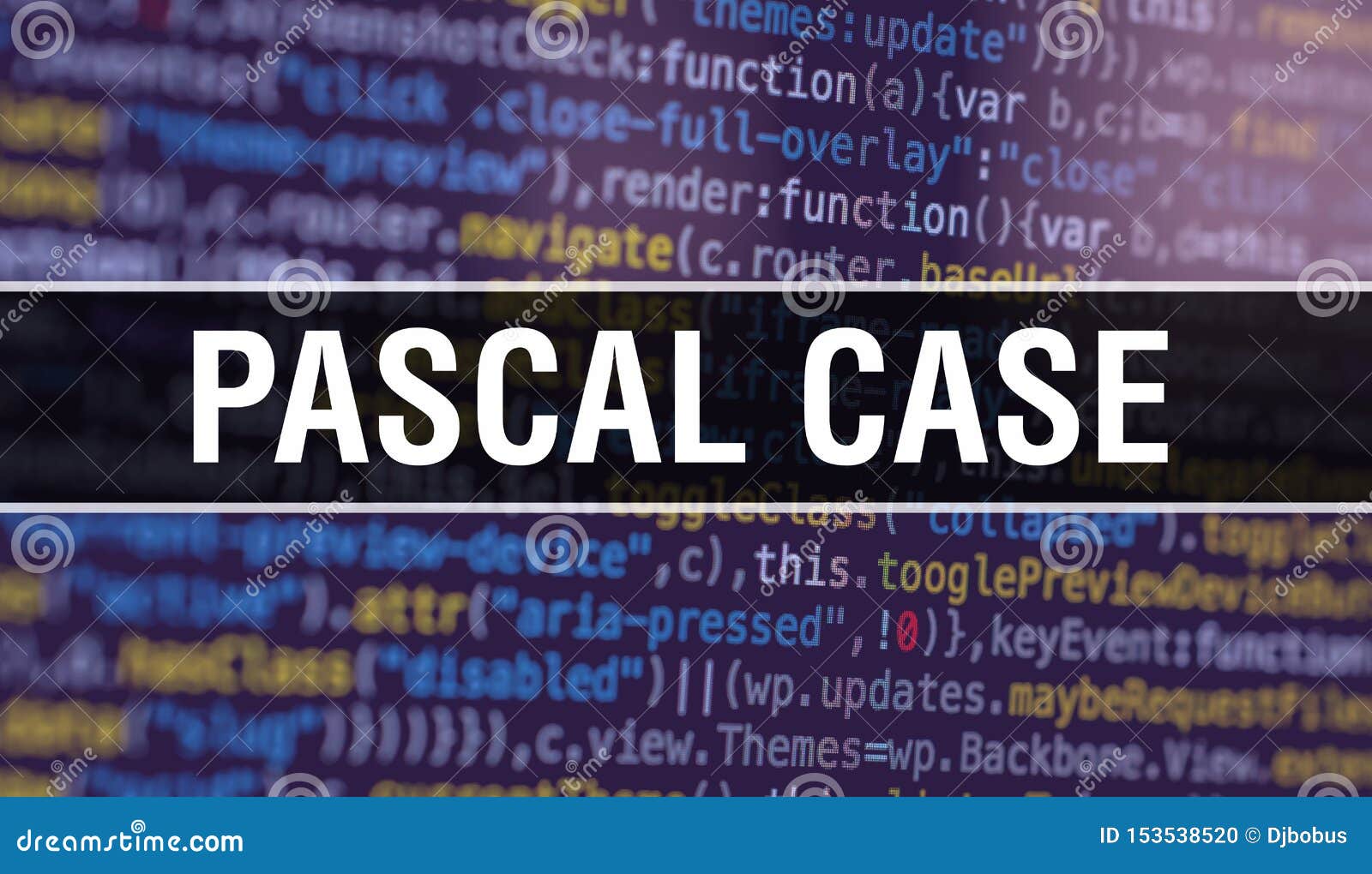 Pascal Case with Abstract Technology Binary Code Background.Digital