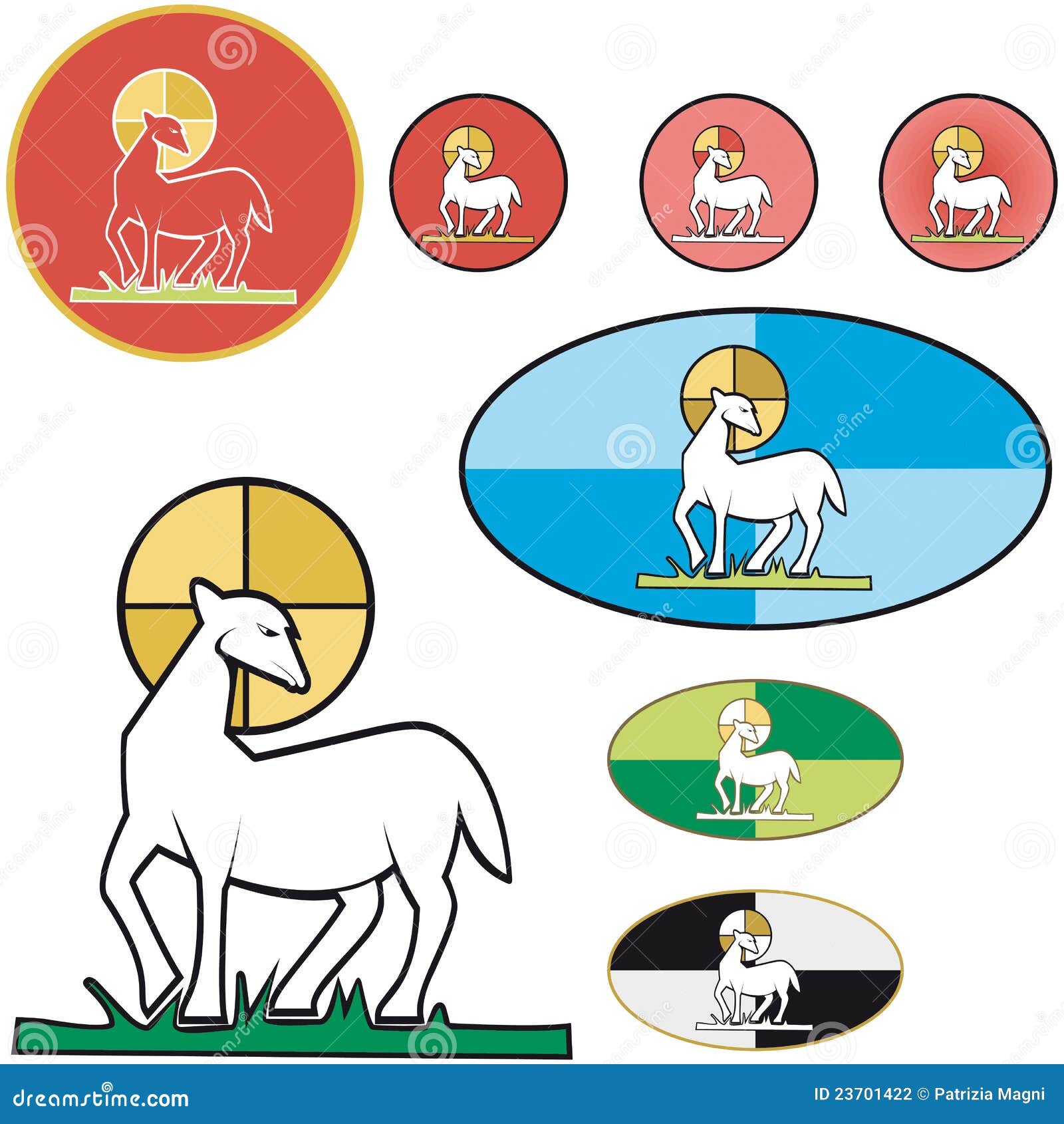 Paschal Lamb stock vector. Illustration of easter, icon 23701422