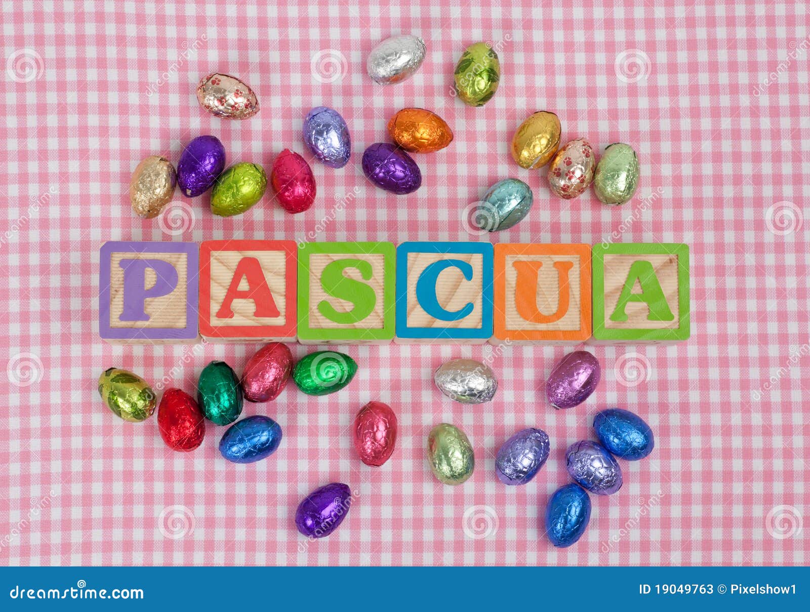 pascua word in wooden block letters