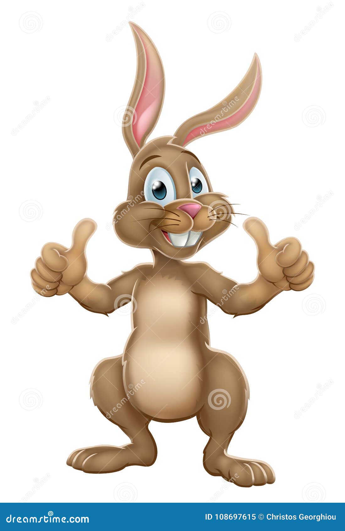 Pasen Bunny Rabbit Character Giving Thumbs Omhoog Vector Illustratie Illustration of karakter