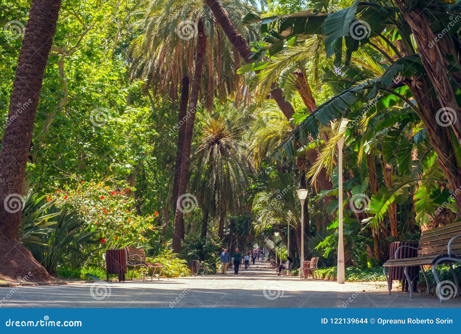 paseo del parque in malaga, costa del sol, spain