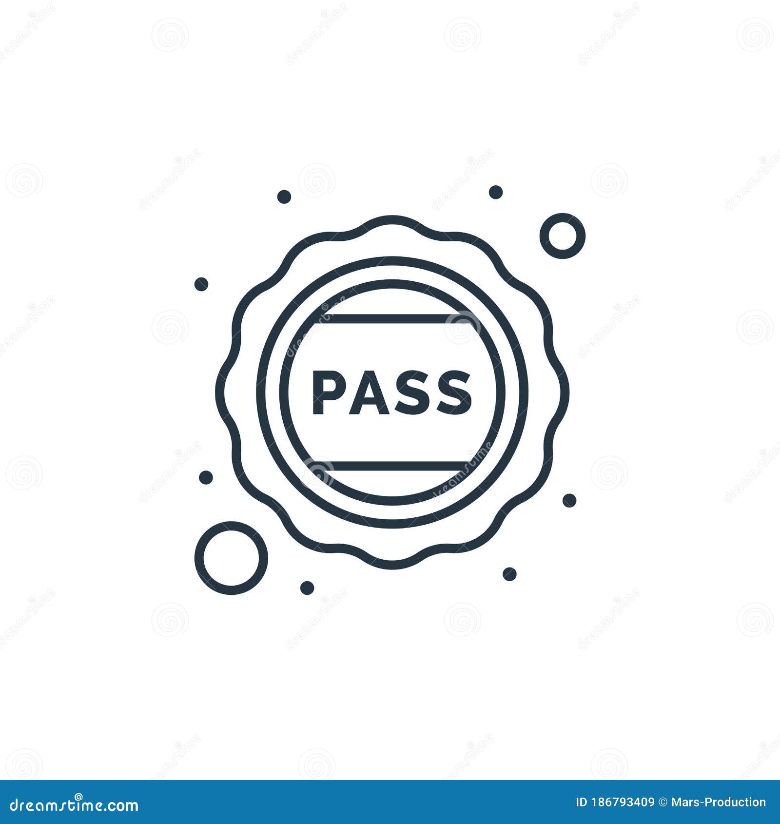Pass Vector Icon. Pass Editable Stroke. Pass Linear Symbol for Use on