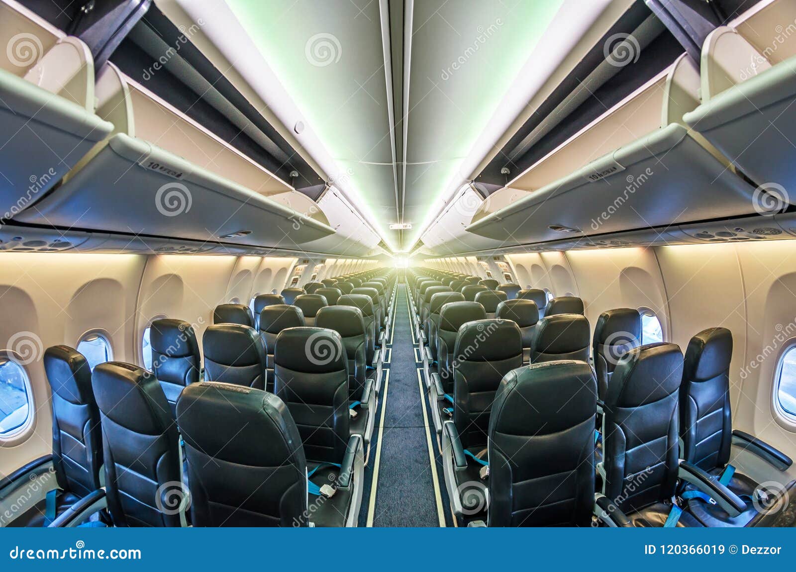 Passage in the Middle of the Plane between the Passenger Seats, with