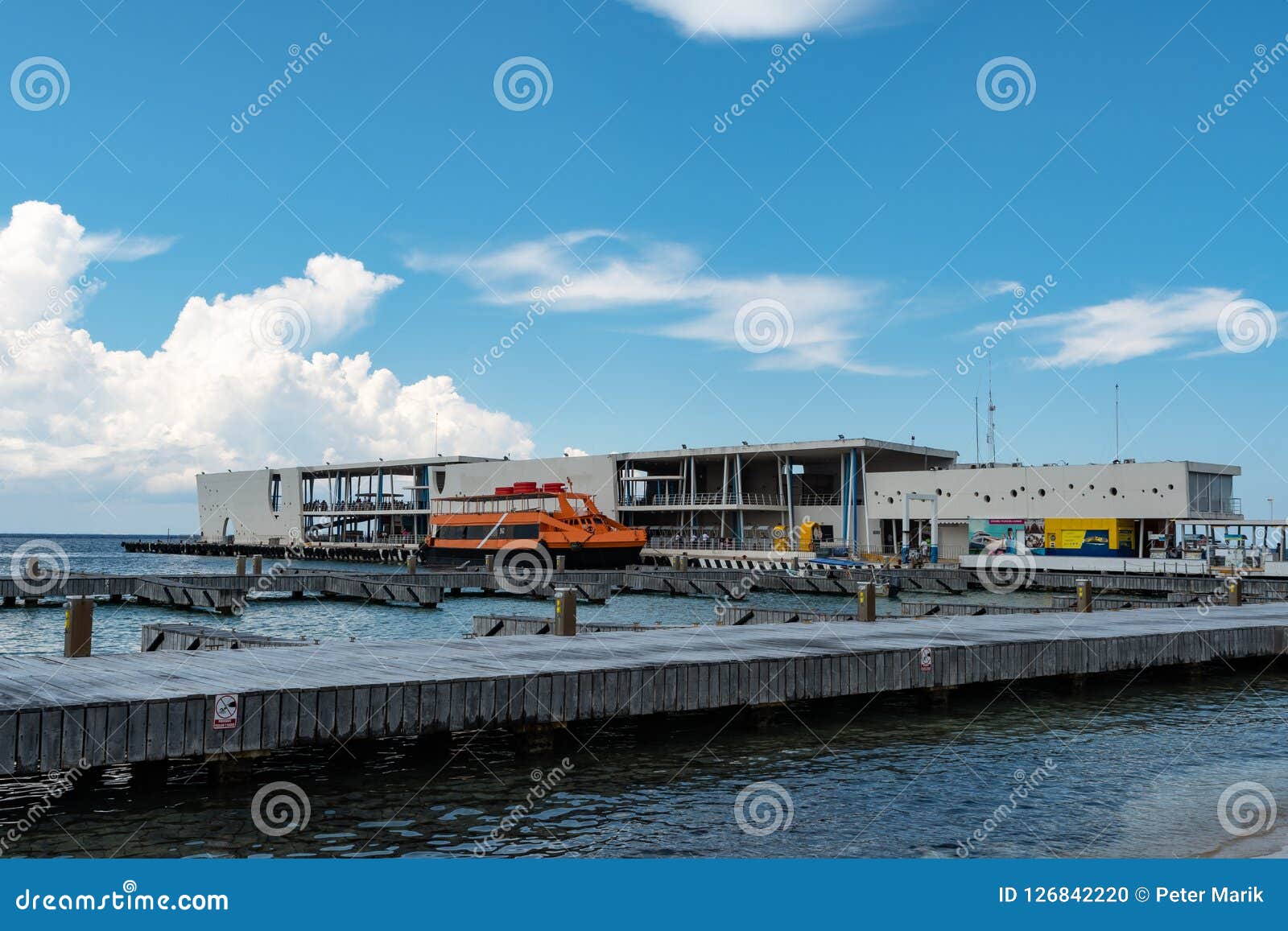 The Ferry Pier of Cozumel, To Playa Del Carmen Editorial Image - Image of  coast, port: 126842220