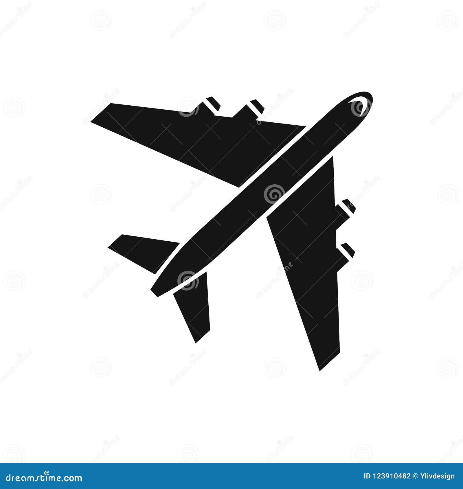 Passenger Airliner Icon, Simple Style Stock Illustration - Illustration ...