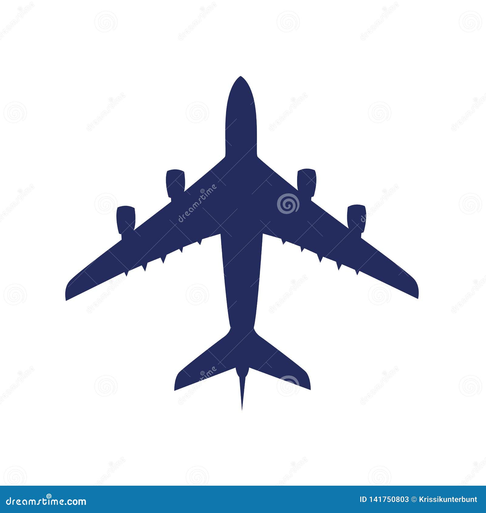 Passenger Airplane Isolated on a White Background Stock Vector ...
