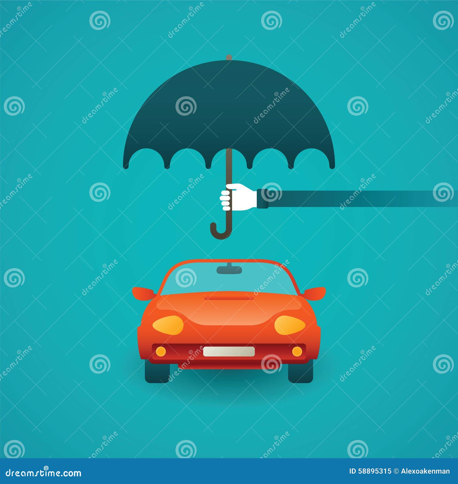 Passenger Car Insurance Vector Concept in Flat Style Stock Vector