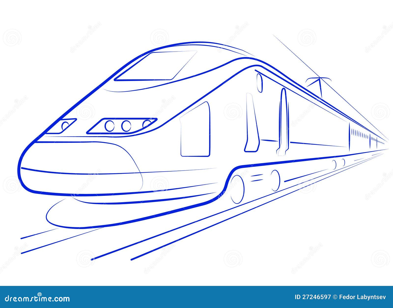 Black & White Vector Illustration of Pantograph. Line Icon of in