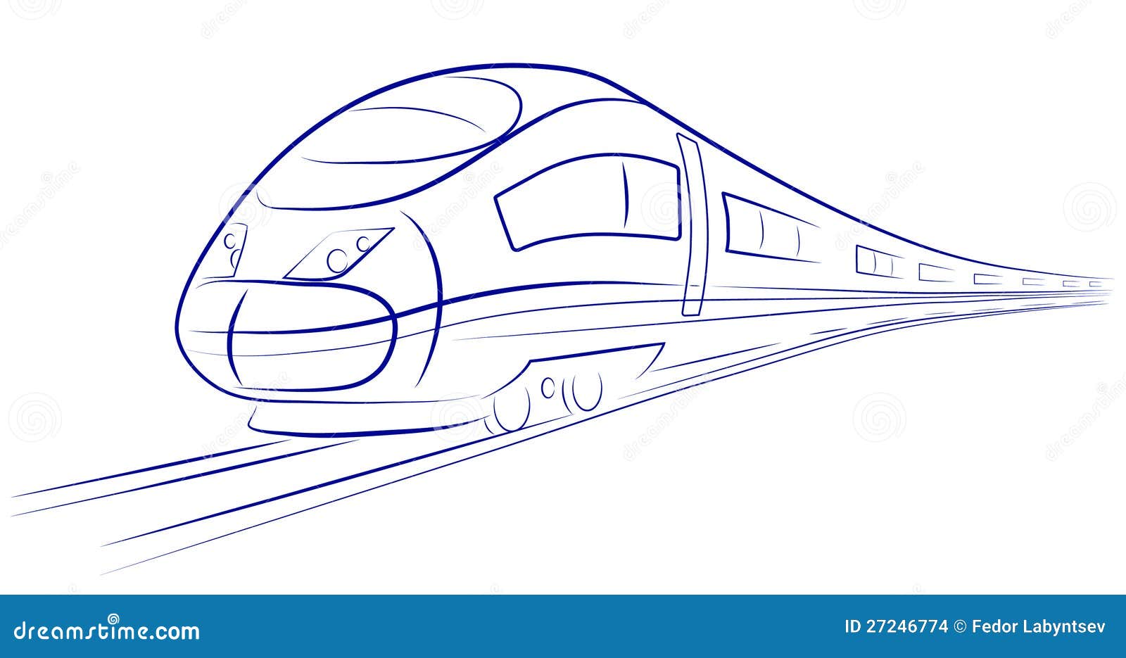 Passenger high-speed train stock vector. Illustration of ...