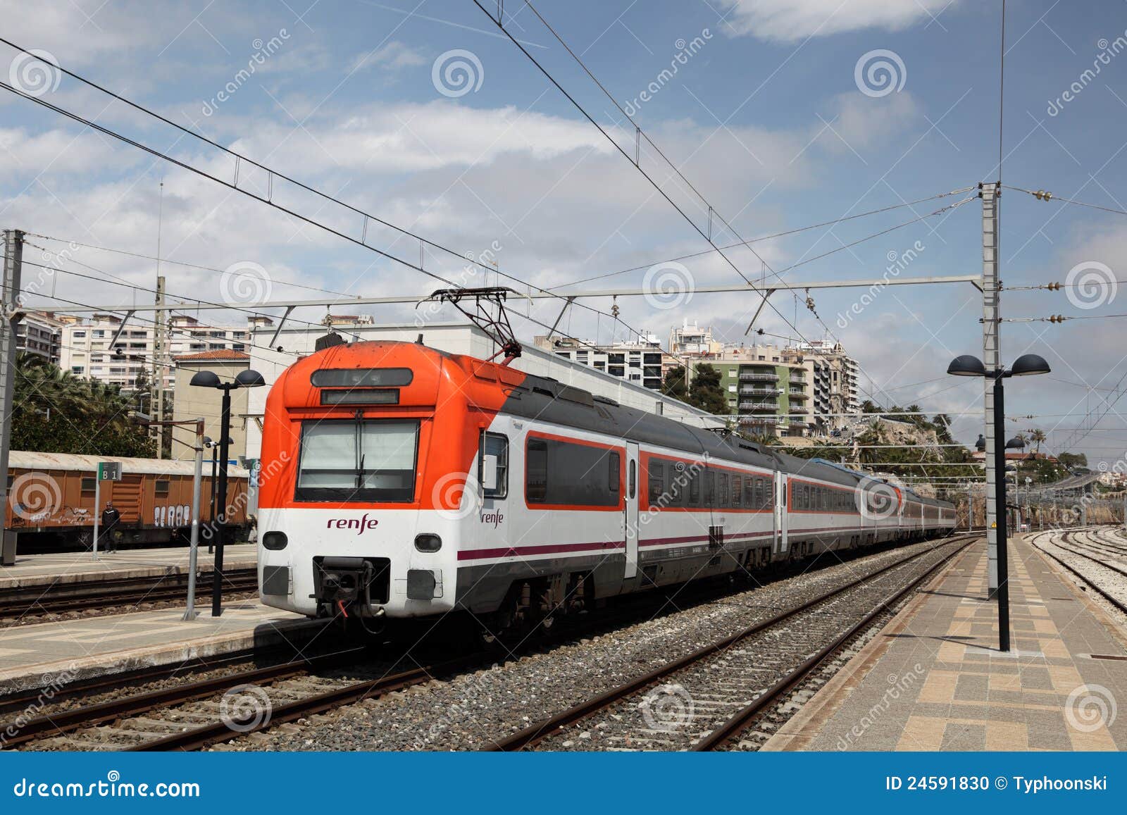 Passenger Train in Tarragona, Spain Editorial Image Image of