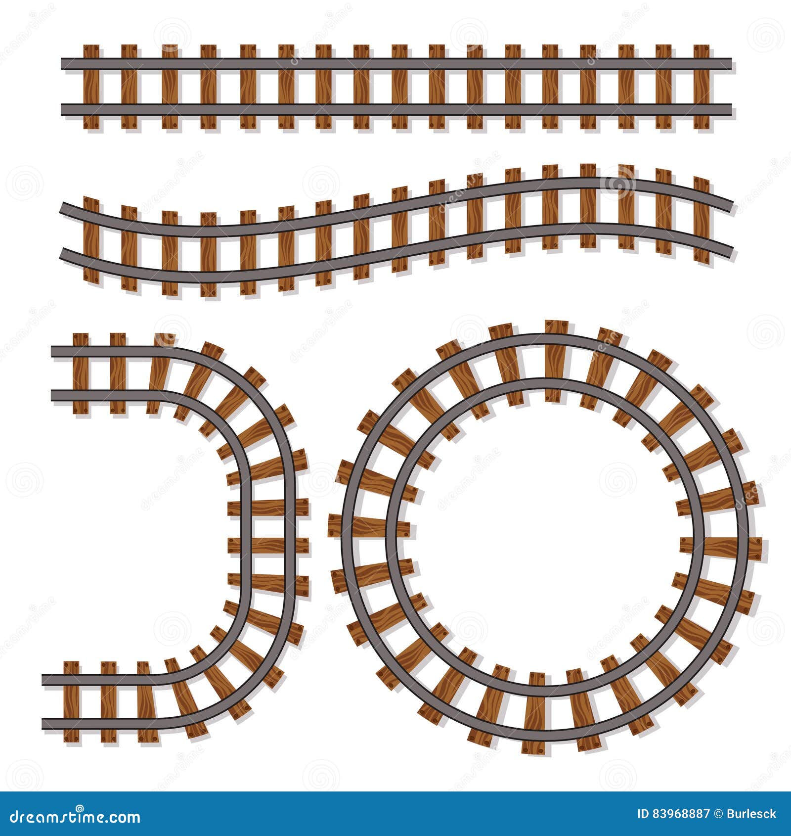 passenger train  rail tracks brush, railway line or railroad s  on white background