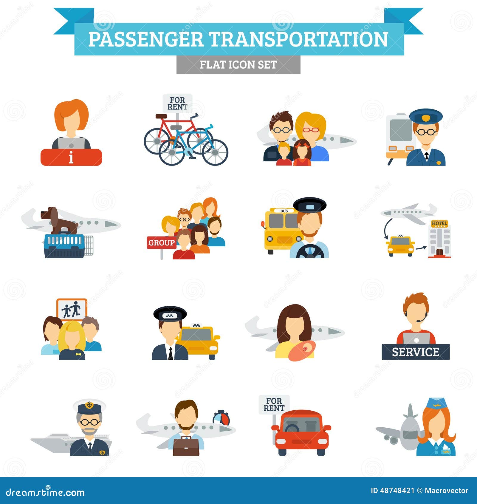 Passenger Transportation Icon Flat Stock Vector Illustration Of Bike