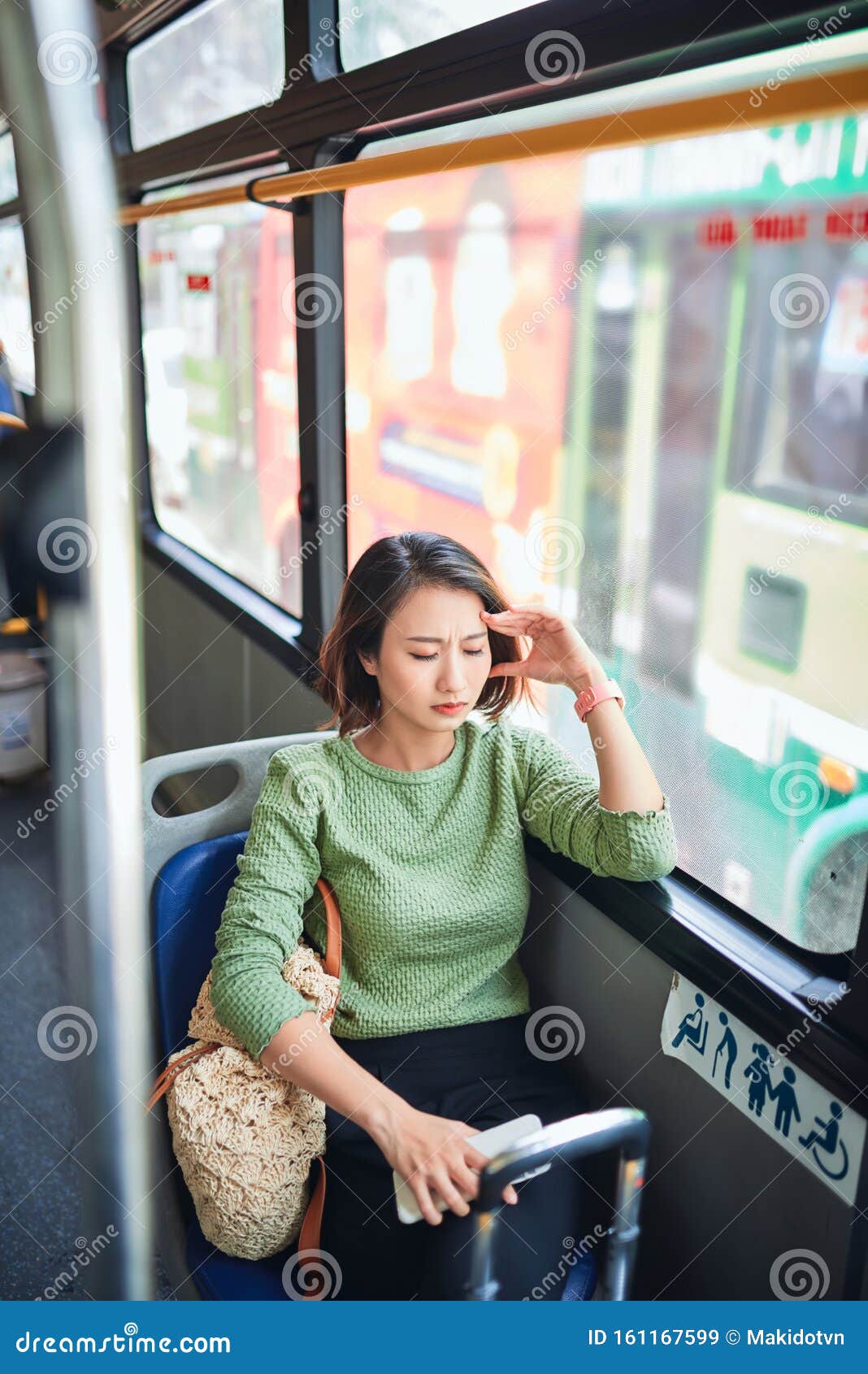 Passenger Traveling and Feeling Dizzy with Headache in a Bus Travel