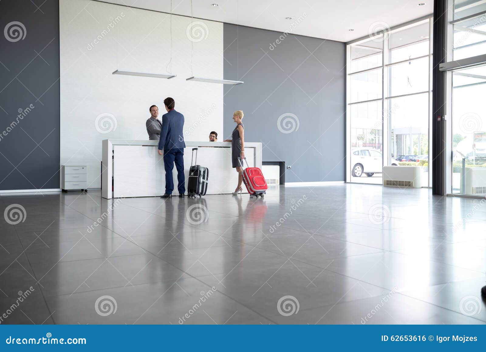 passengers checkout at hotel reception