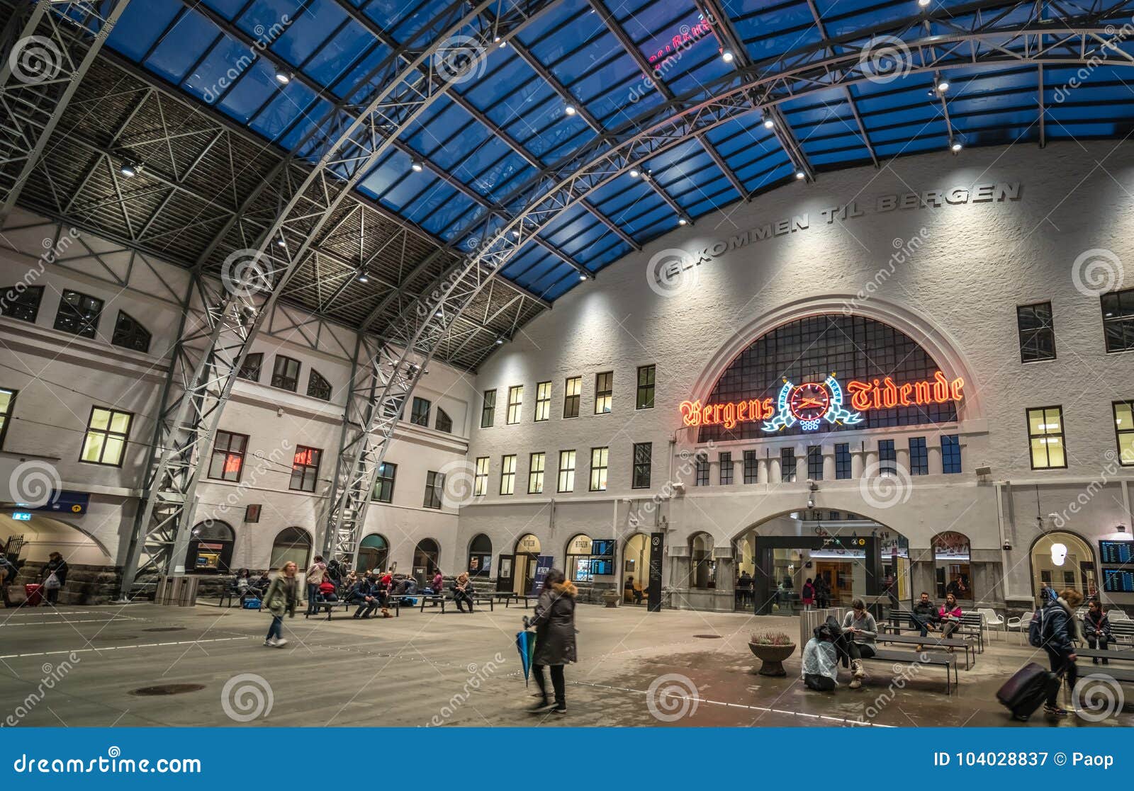 The Railway Station in Bergen City in Norway Editorial Photography - Image  of design, arriving: 104028837