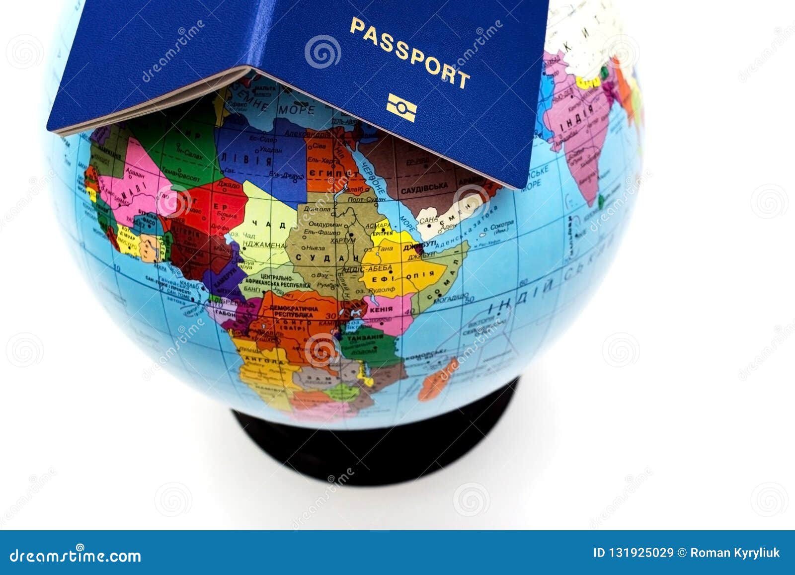 Passeport Bleu Sur Une Carte Du Monde Passeport Sur Un Fond