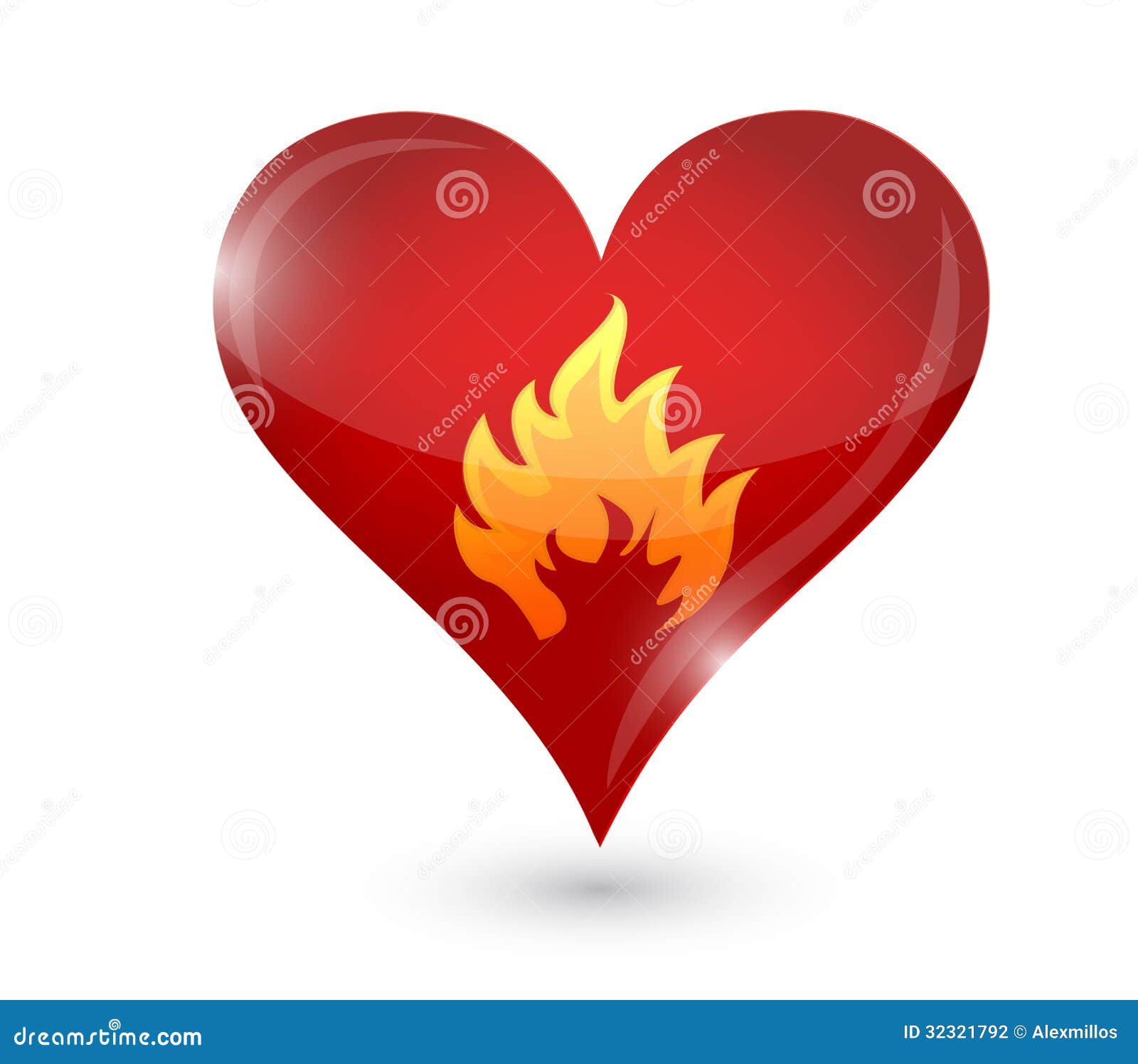 Passion Burning. Heart And Fire. Illustration Stock Illustration
