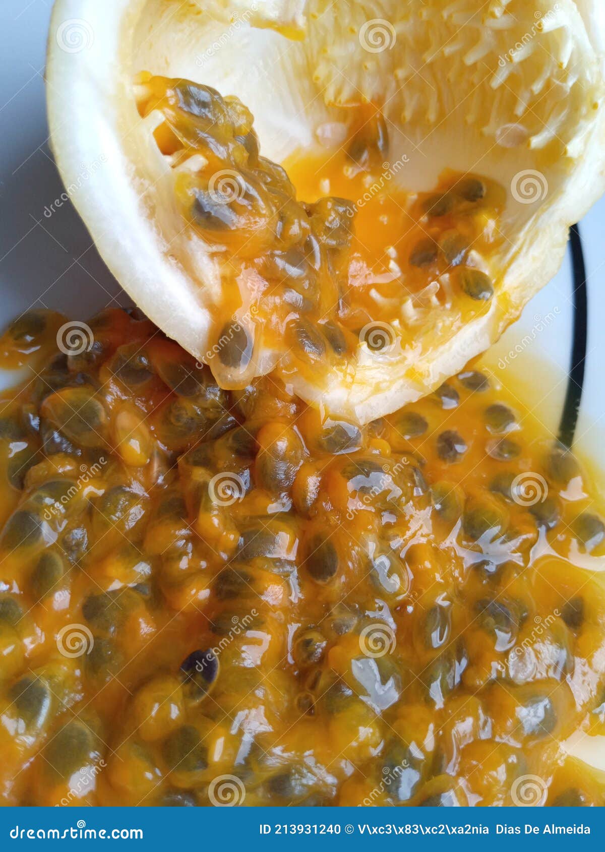 Passion fruit pulp stock photo. Image of pulp, meal 213931240