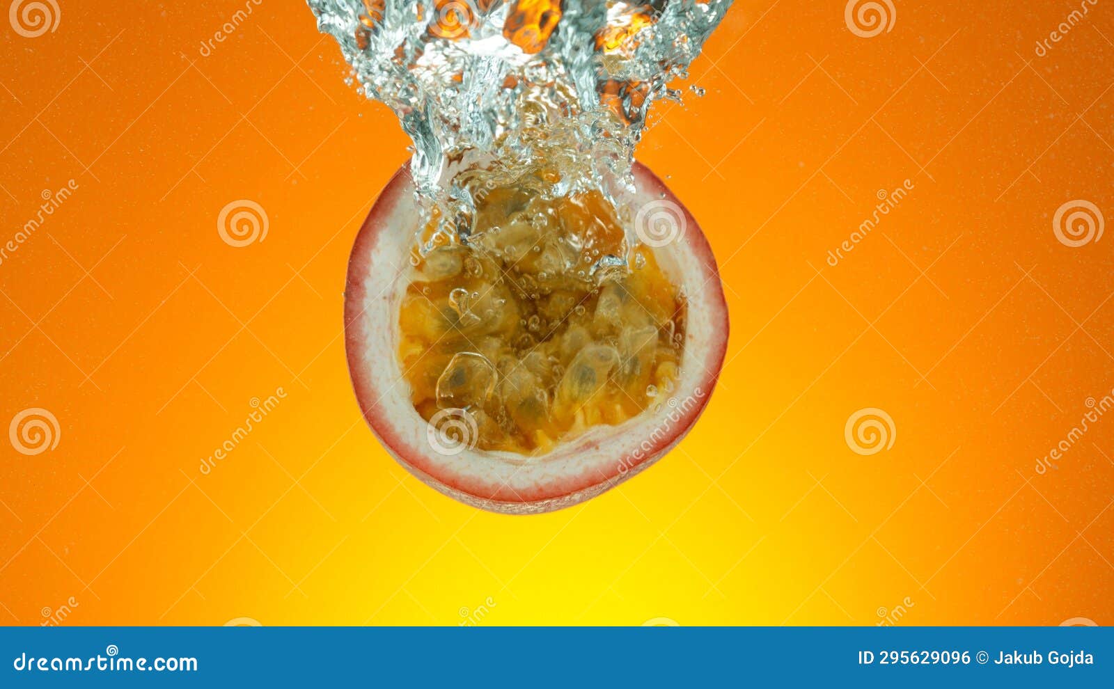 Passion Fruit Slice Falling into Water Stock Photo Image of fruit