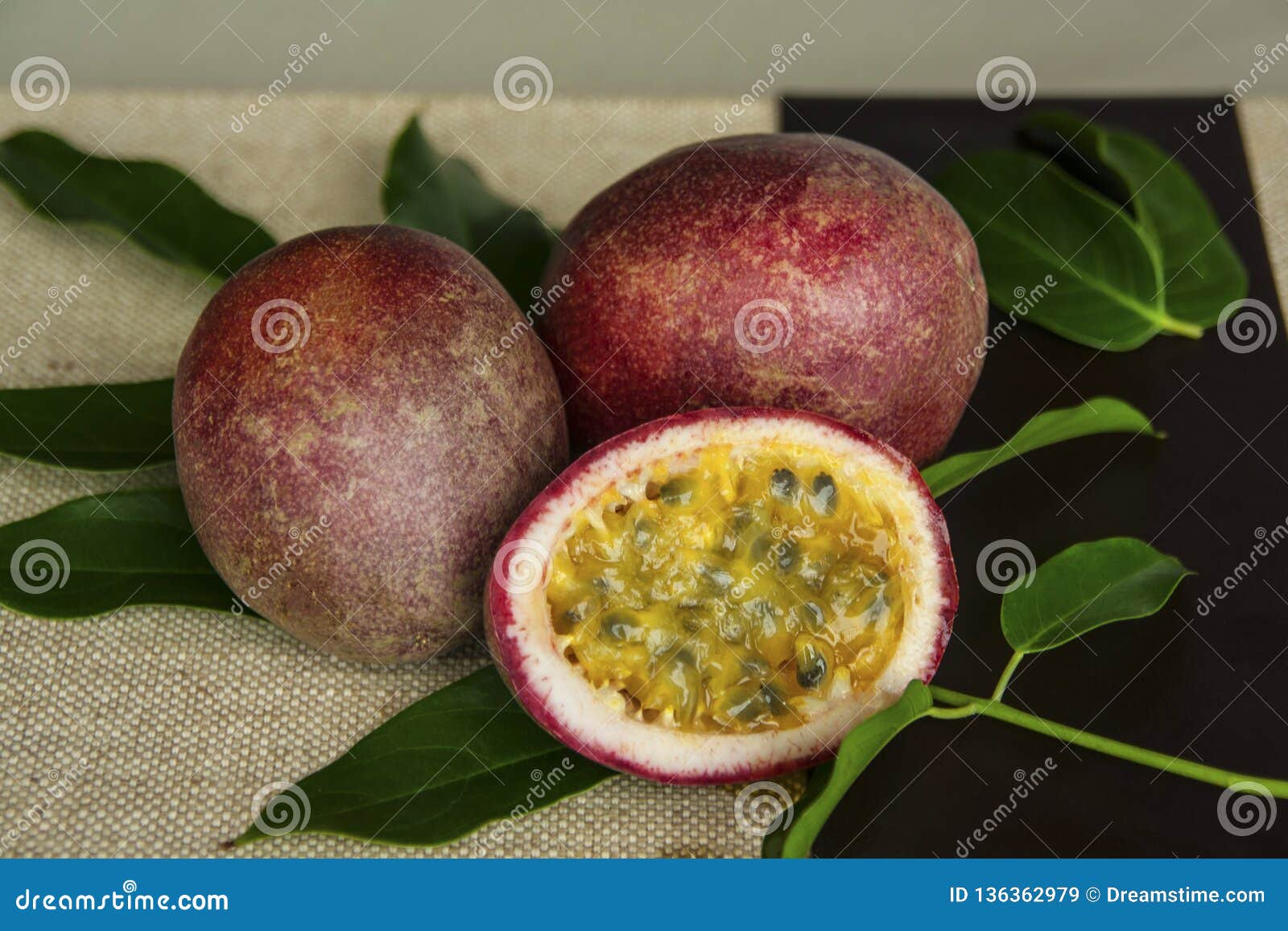 Passion tropical fruit stock image. Image of plant, color - 136362979