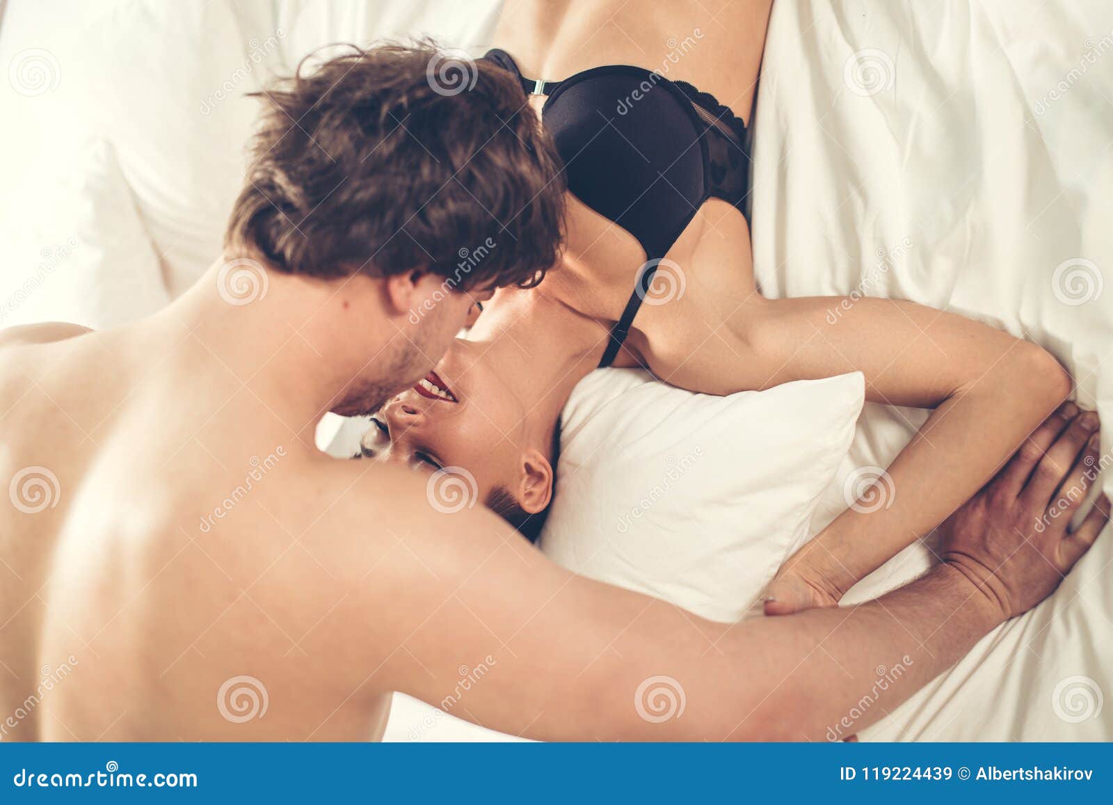 Passionate love making between man and woman