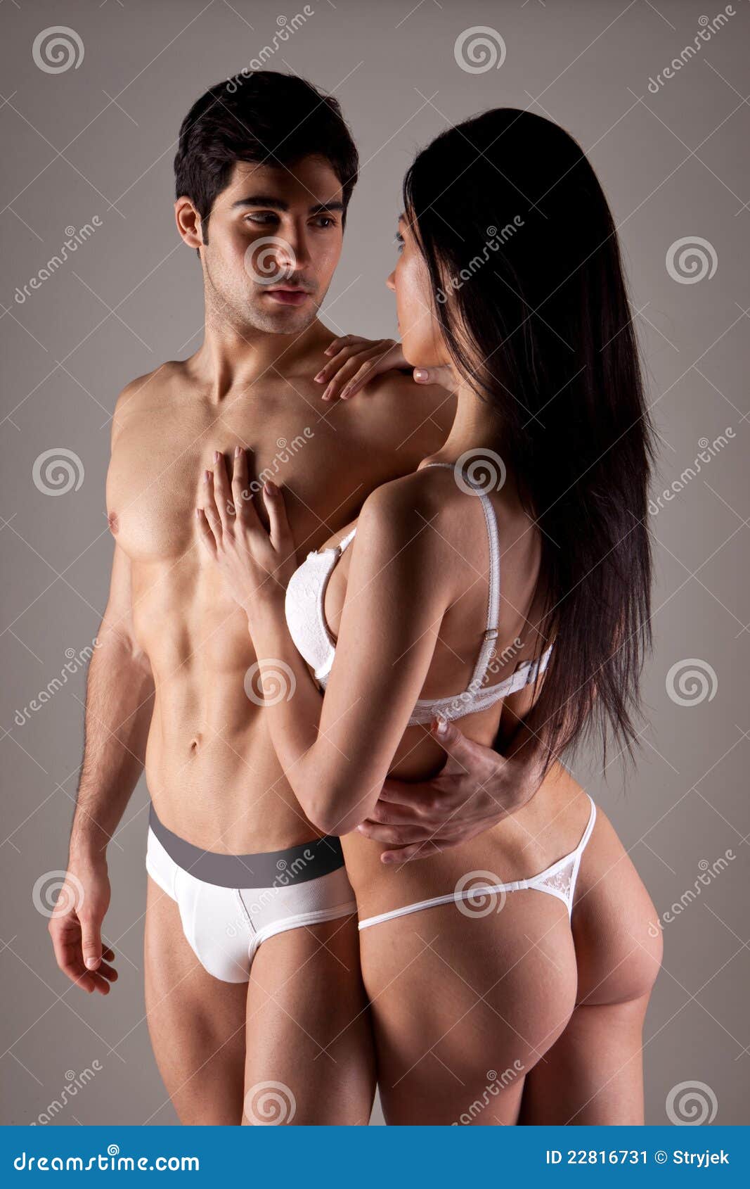 Passionate Couple in Underwear Stock Image - Image of feelings