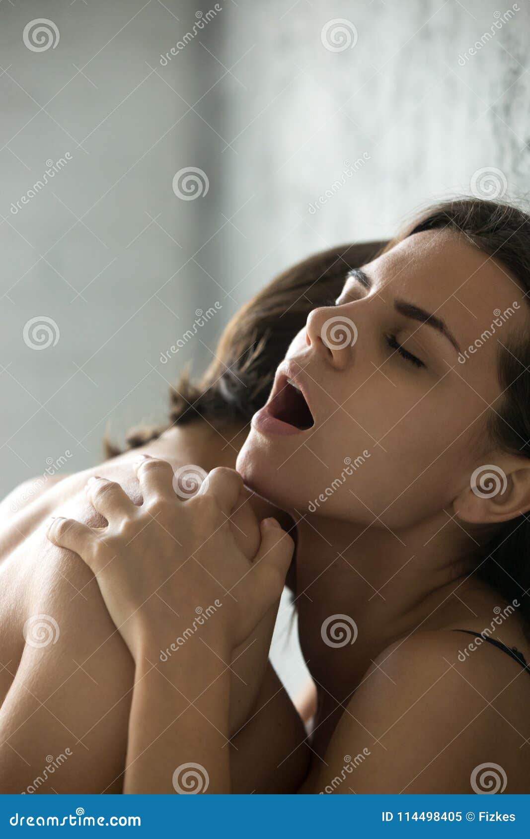 Passionate Sensual Woman Moaning Feeling Pleasure Having Sex, Ve Stock Image picture