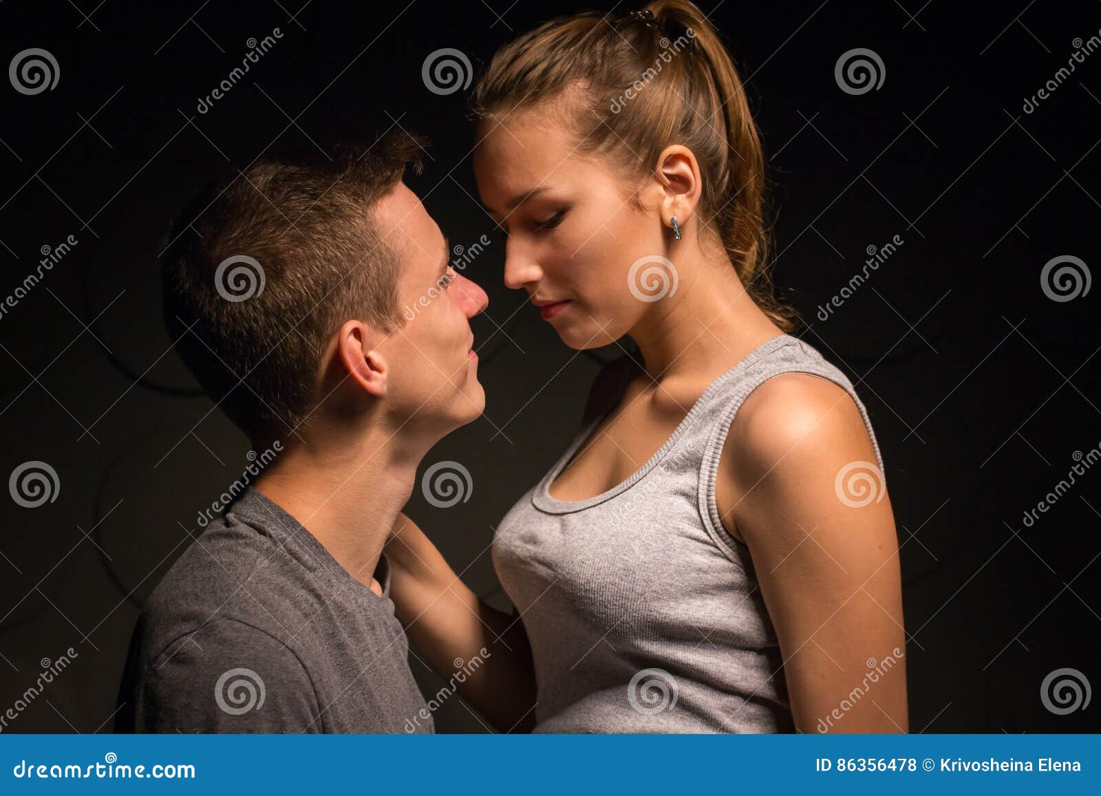 Passionate Young Couple In The Room Stock Photo Image Of Da