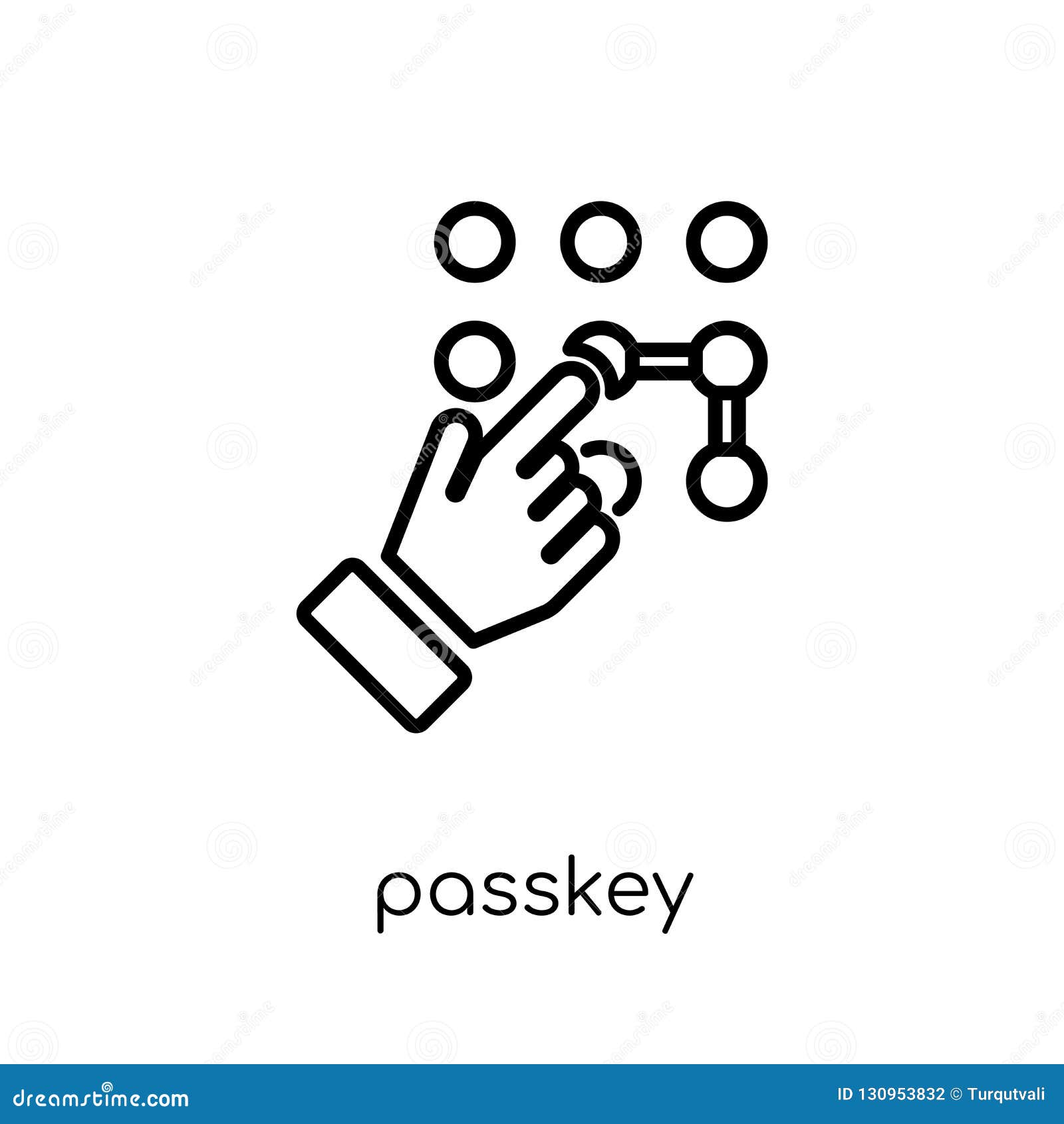passkey icon. trendy modern flat linear  passkey icon on w