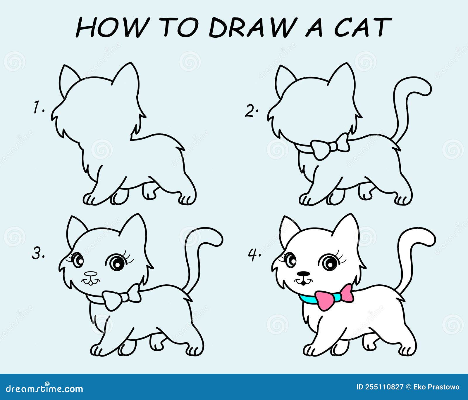 Tutorial De Desenho. Passo A Passo Desenhando Um Gato. Fácil De