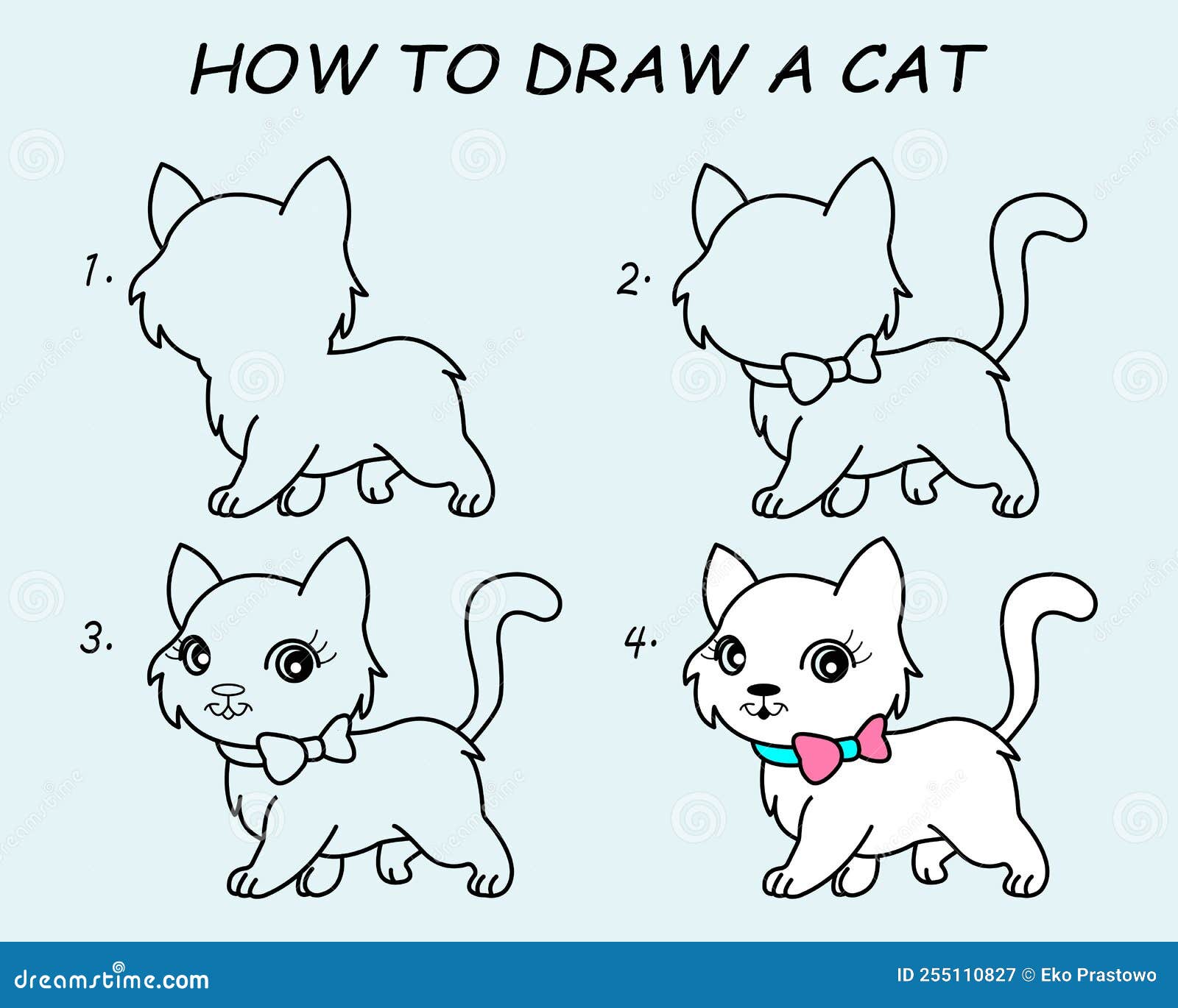 Como desenhar um gato  Tutorial de desenho passo a passo