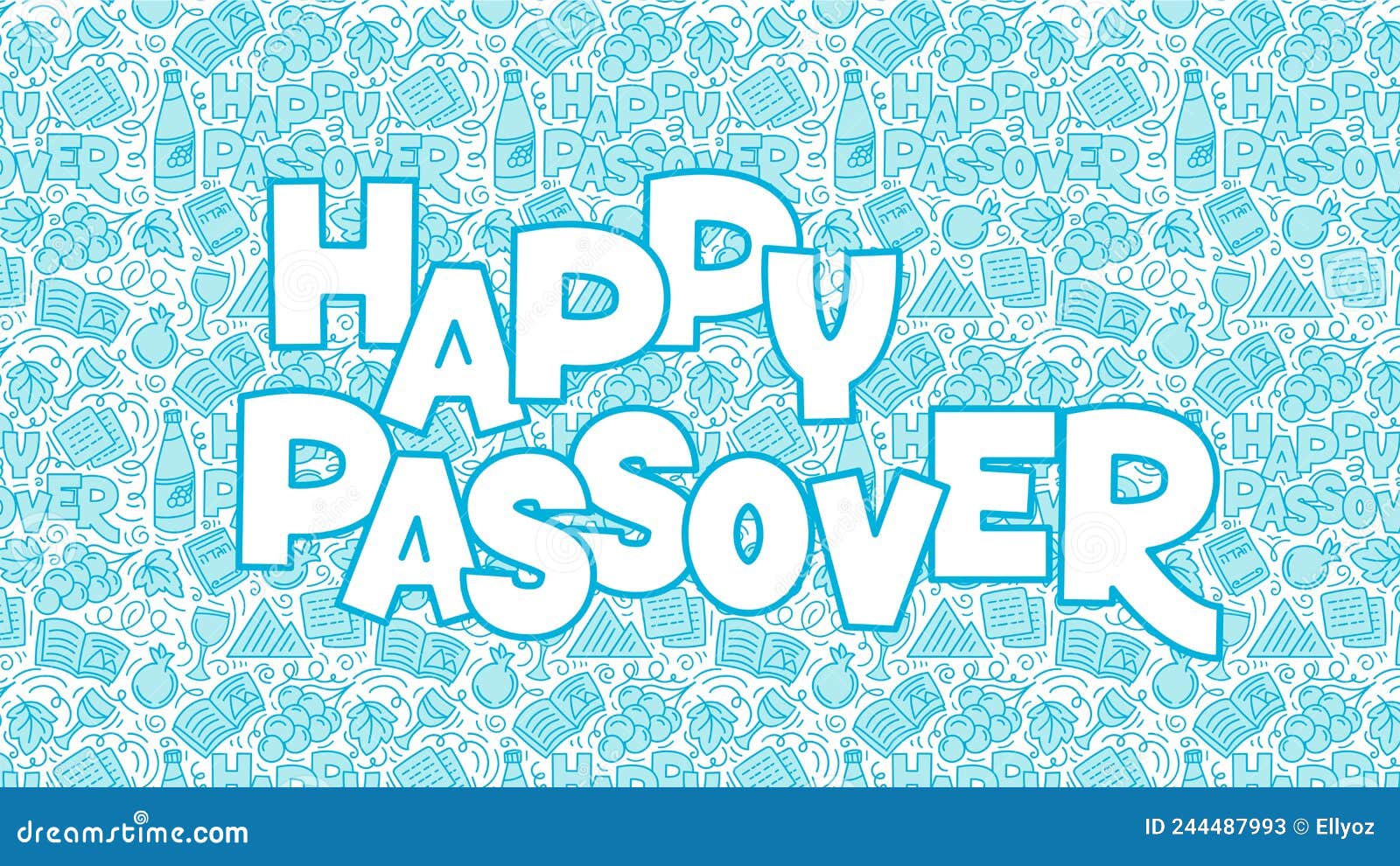 Passover blue background stock vector. Illustration of hagadah - 244487993