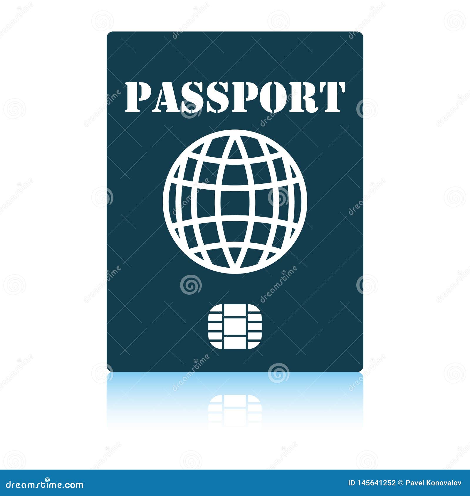 Passport with chip icon stock vector. Illustration of american 145641252