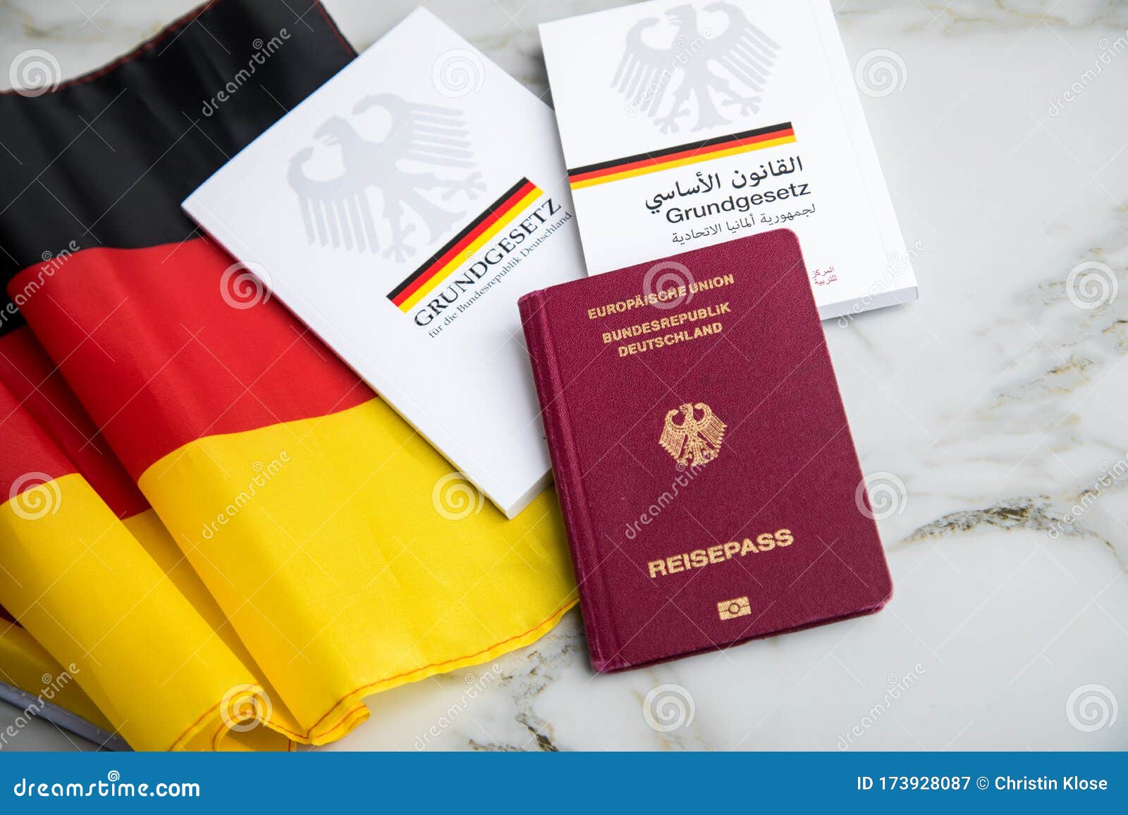 Passport and Constitution Basic Law Book of Germany in German and