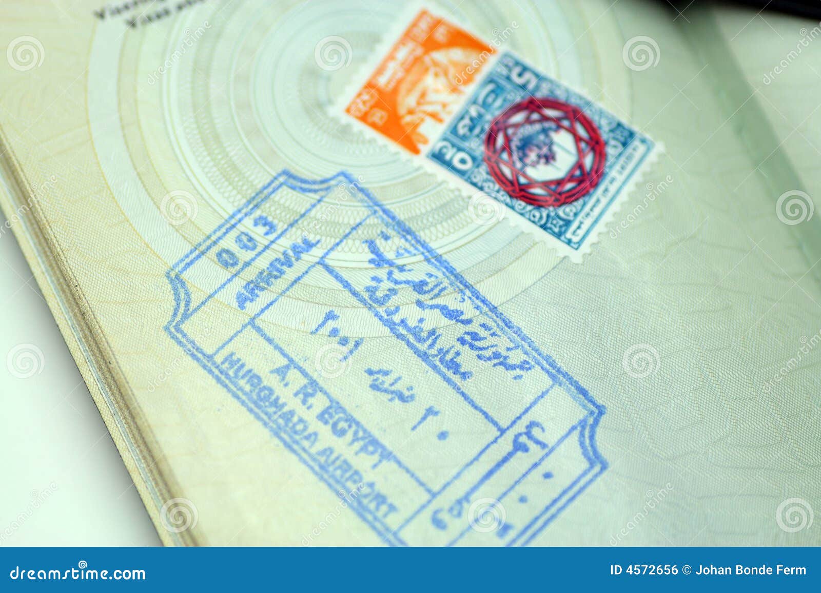 Passport with Egypt stamp stock photo. Image of identity 4572656