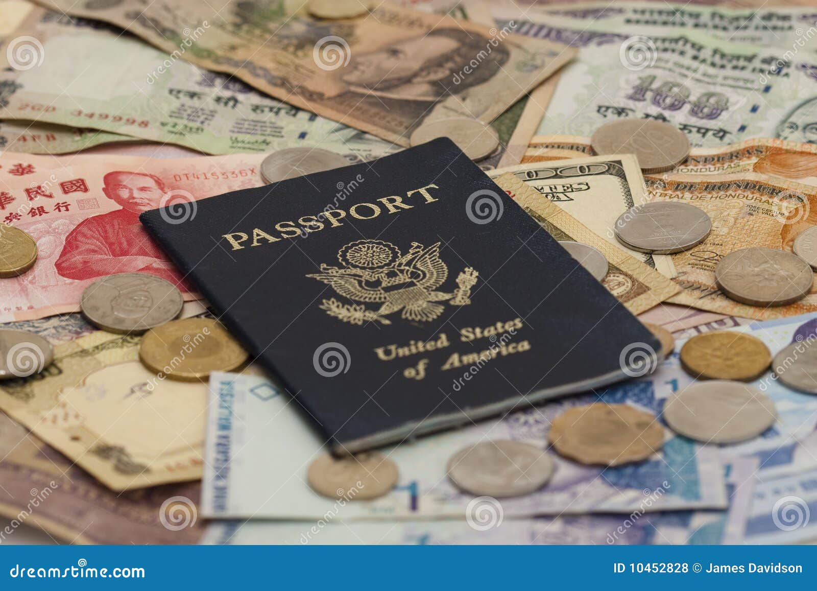 passport with foreign money