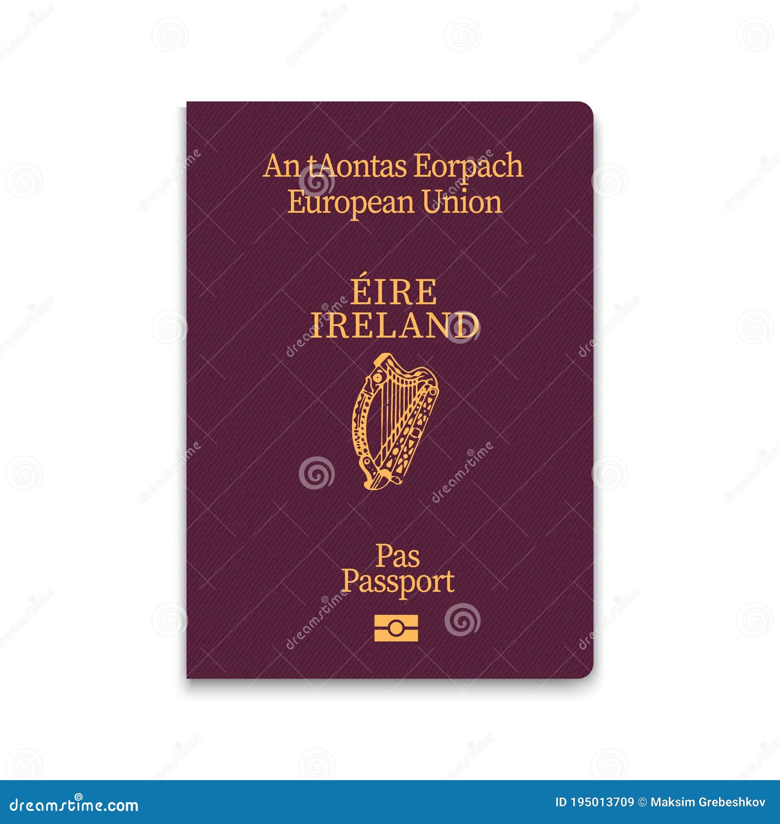 Passport of Ireland stock illustration. Illustration of nation 195013709