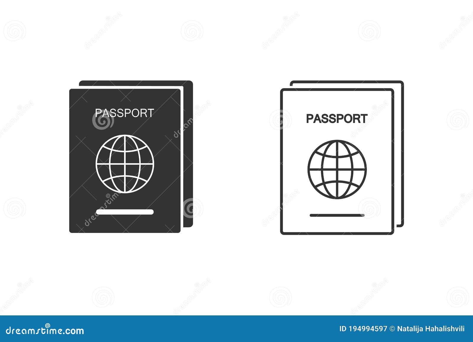 passport line icon. identification or pass document  as a simple  sign trendy  in glyph style