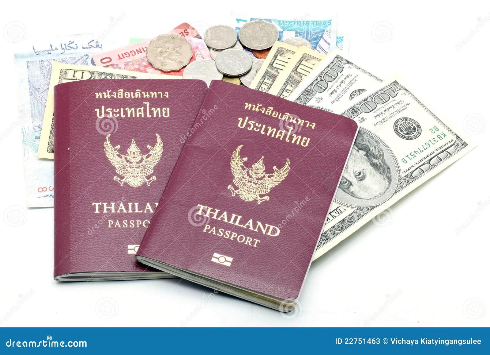 Passport and Money stock image. Image of background, coin 22751463
