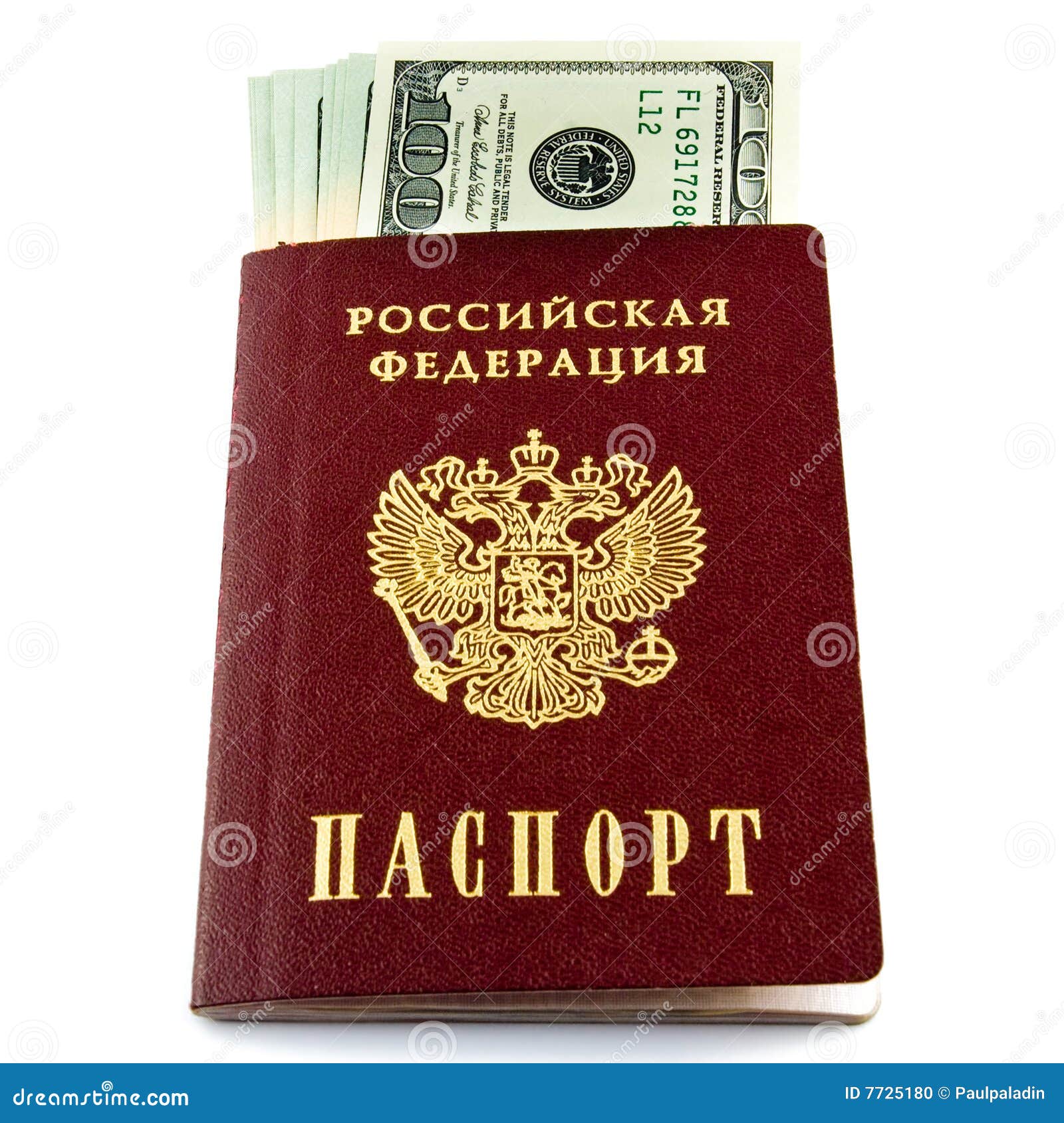 Passport with money stock photo. Image of business, isolated 7725180