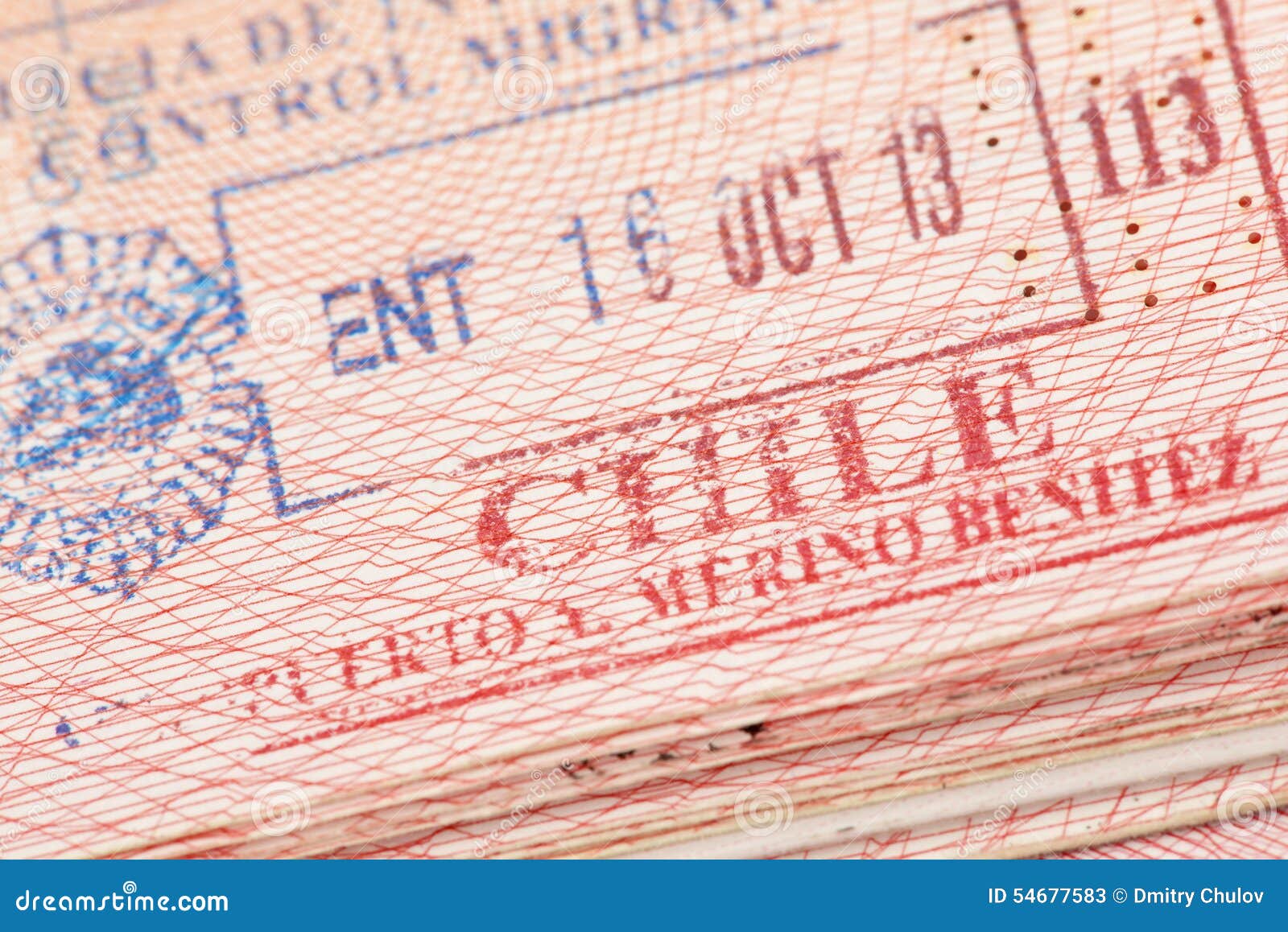 passport page with chile immigration control entry stamp.