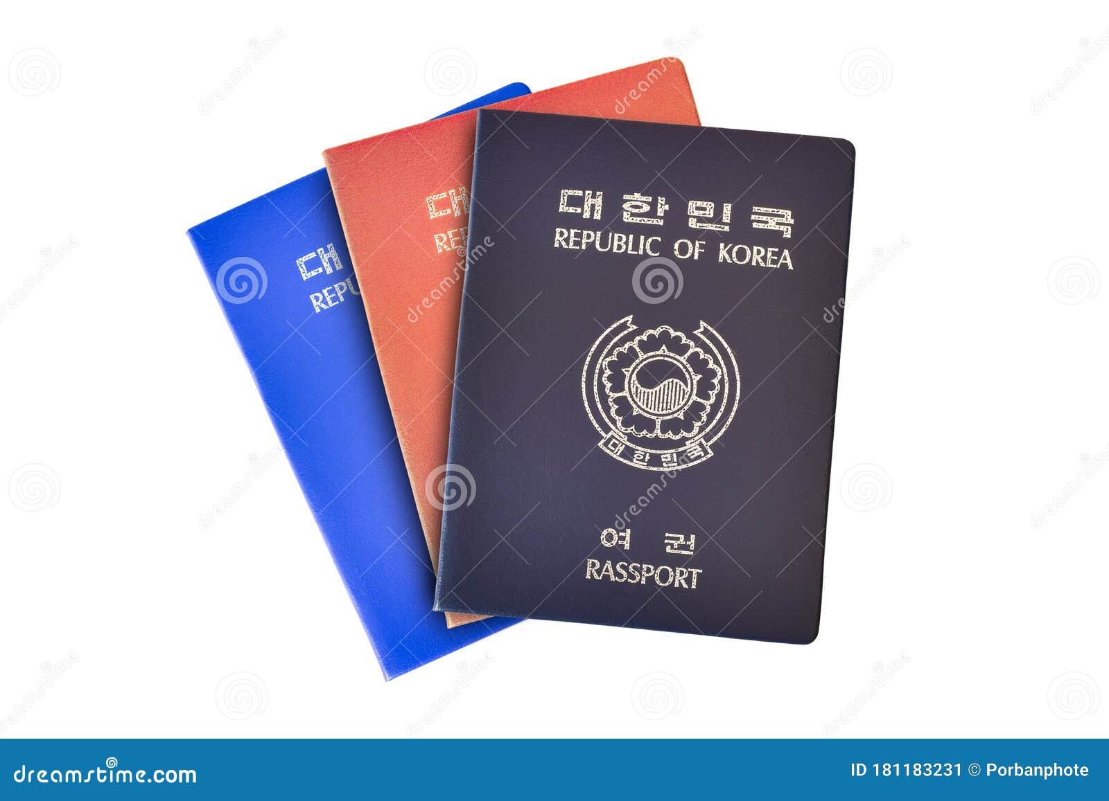 Passport Of South Korea Isolated On White Background Stock Image