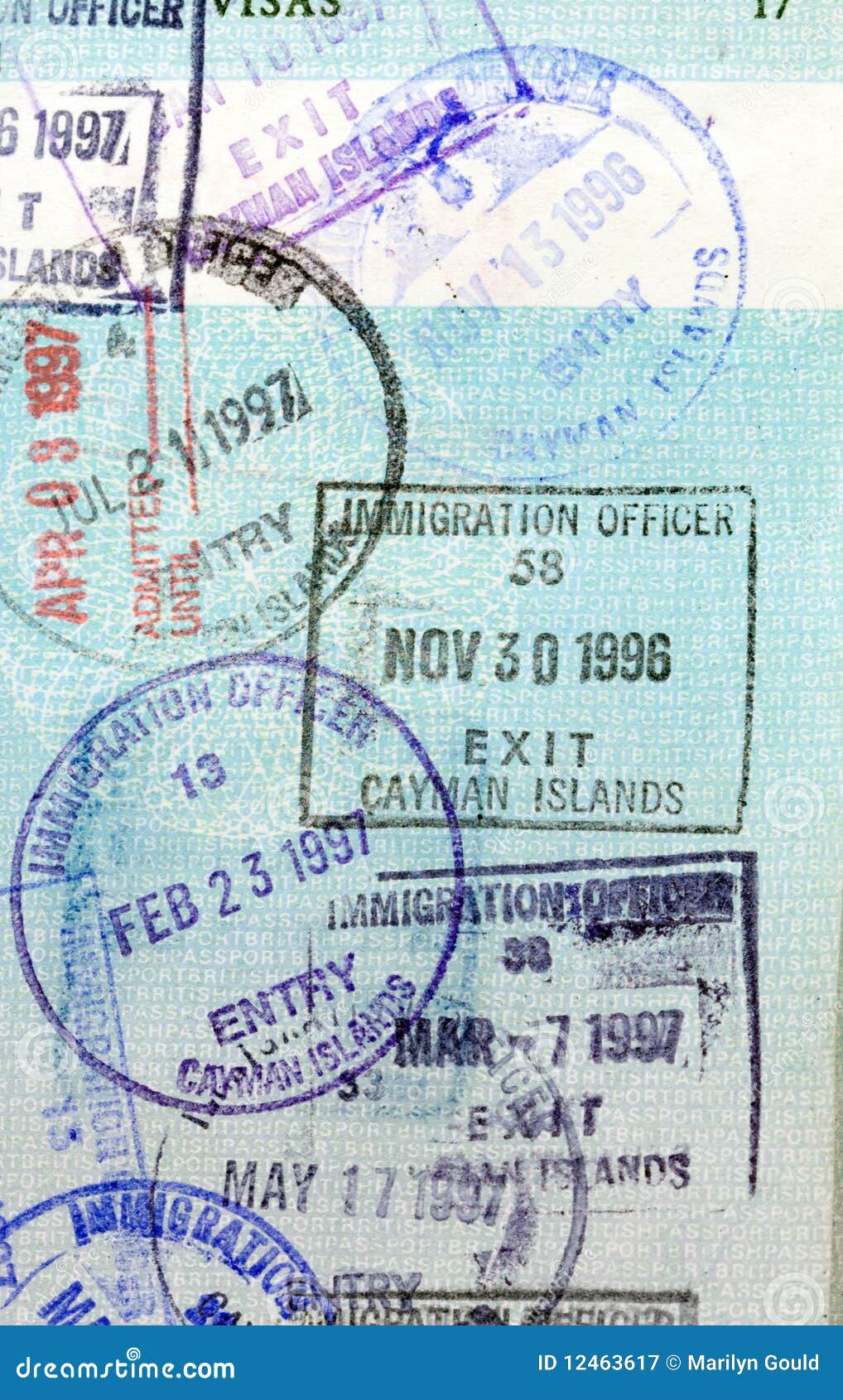 passport stamps - cayman islands