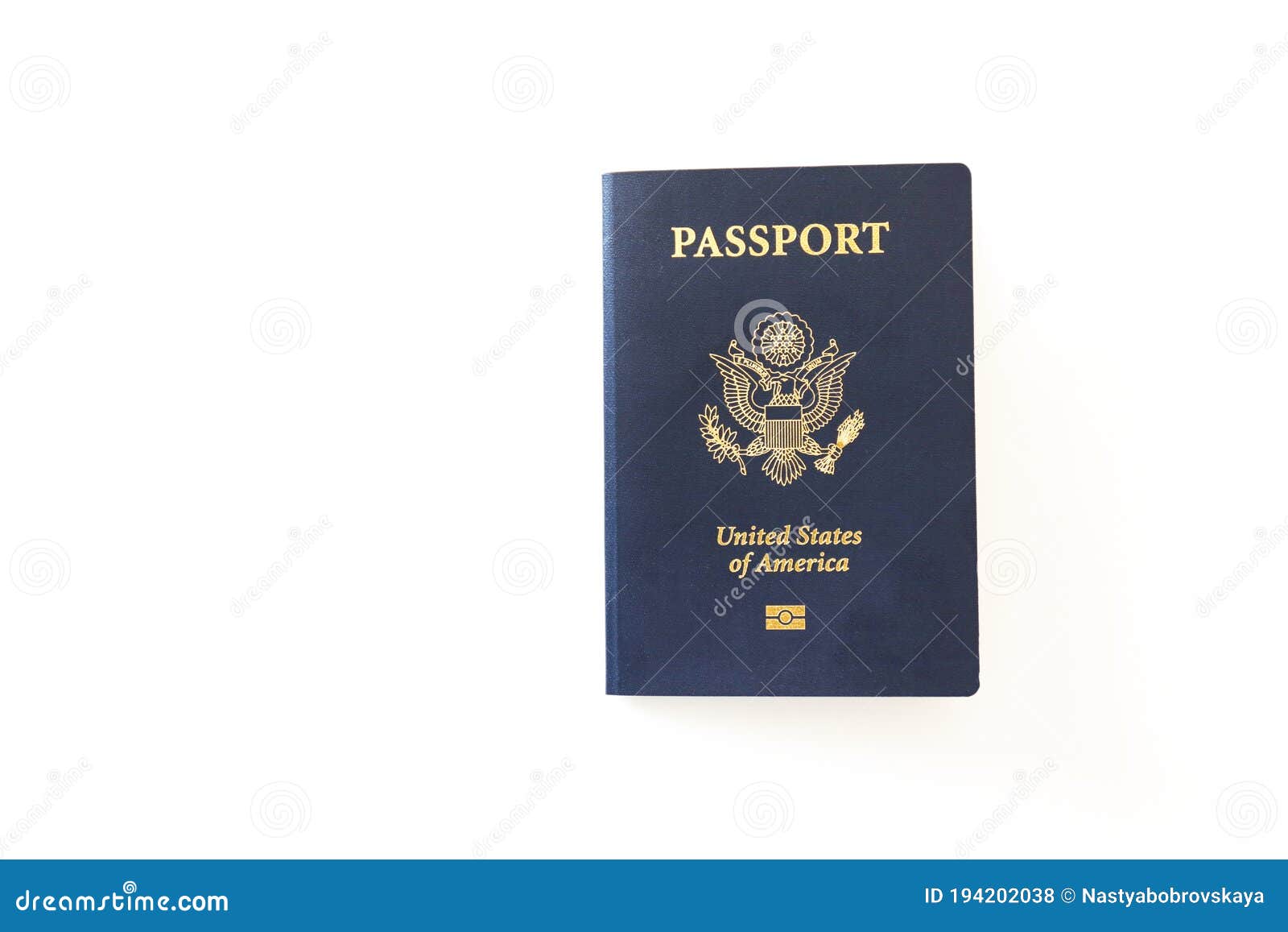 passport of the us citizen. identification document over bright background